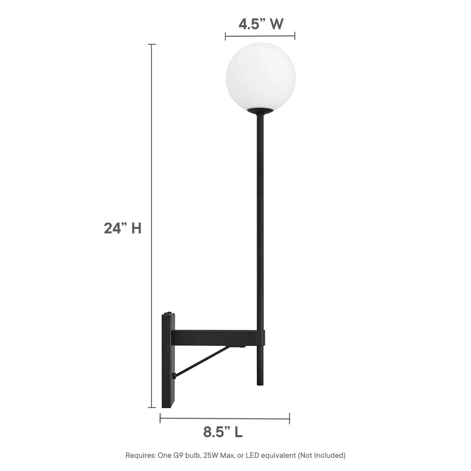 Riva White Globe Wall Sconce By Modway - EEI-6533 - Image 7