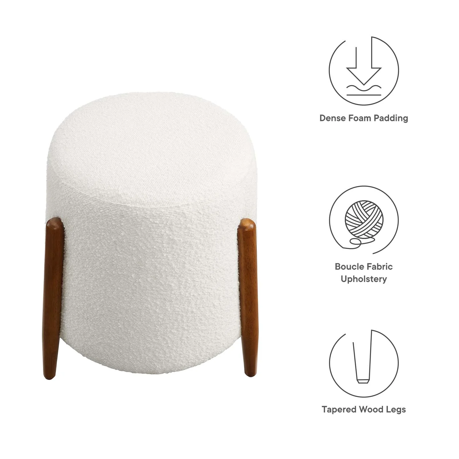 Riven Upholstered Boucle Fabric Ottoman By Modway - EEI-6686 - Image 7