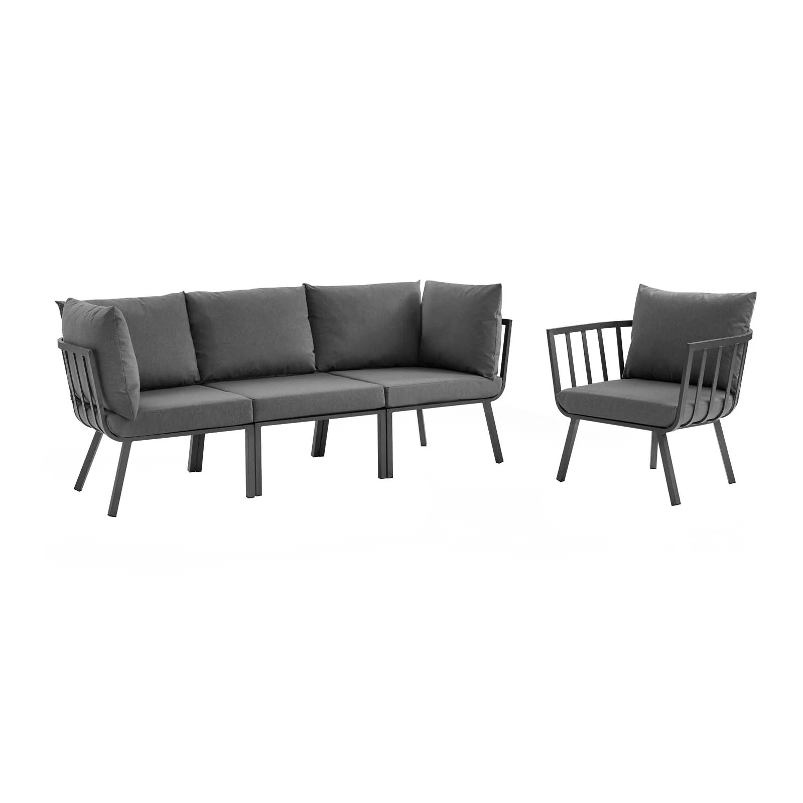 Riverside 4 Piece Outdoor Patio Aluminum Set By Modway - EEI-3785 - Image 2