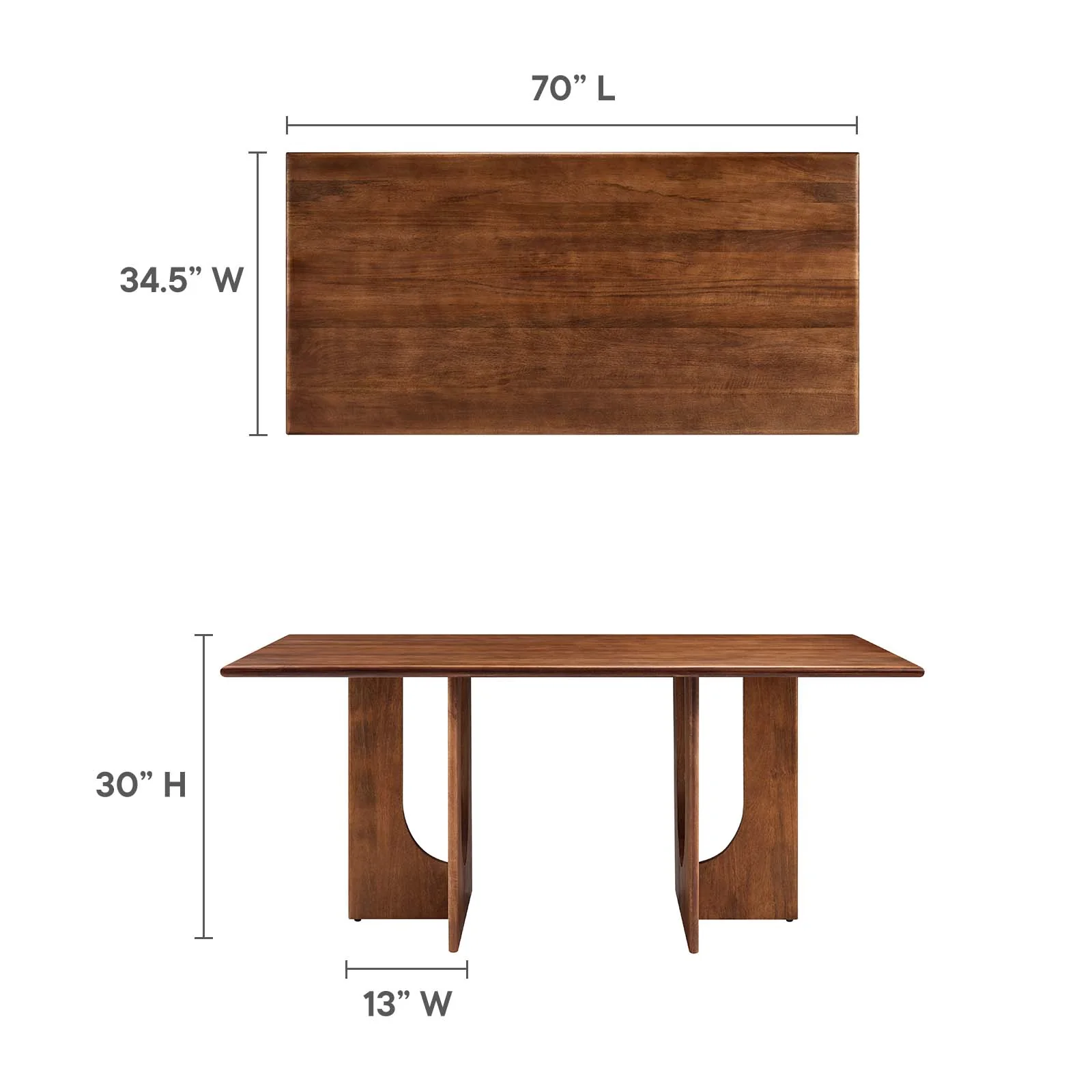 Rivian Rectangular 70" Wood Dining Table By Modway - EEI-6593 - Image 17