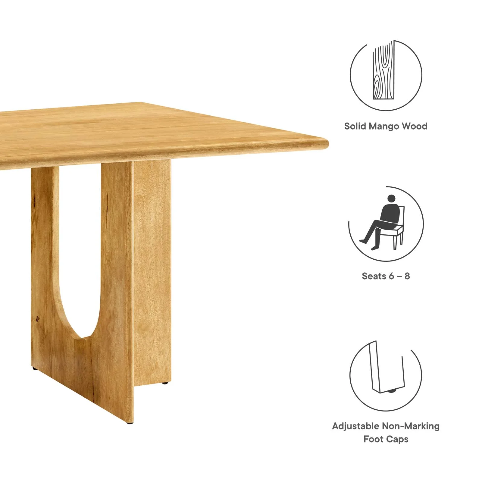 Rivian Rectangular 70" Wood Dining Table By Modway - EEI-6593 - Image 9