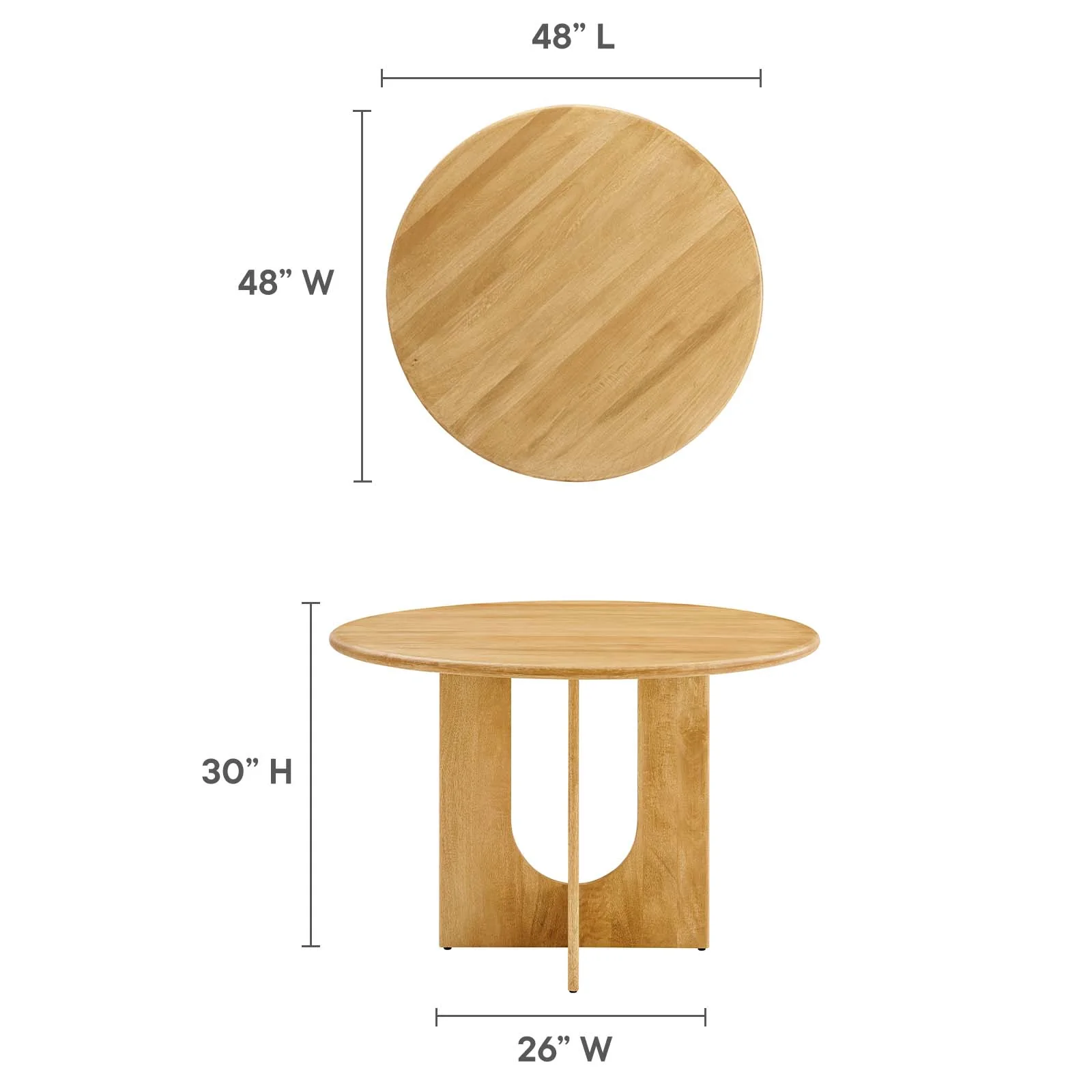 Rivian Round 48" Wood Dining Table By Modway - EEI-6592 - Image 8