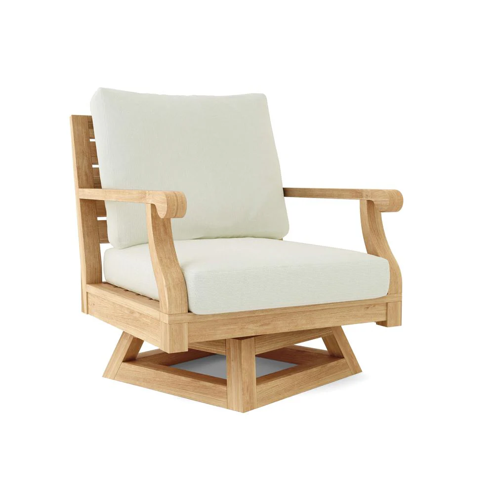 Riviera Swivel Armchair + Cushion By Anderson Teak - Image 3