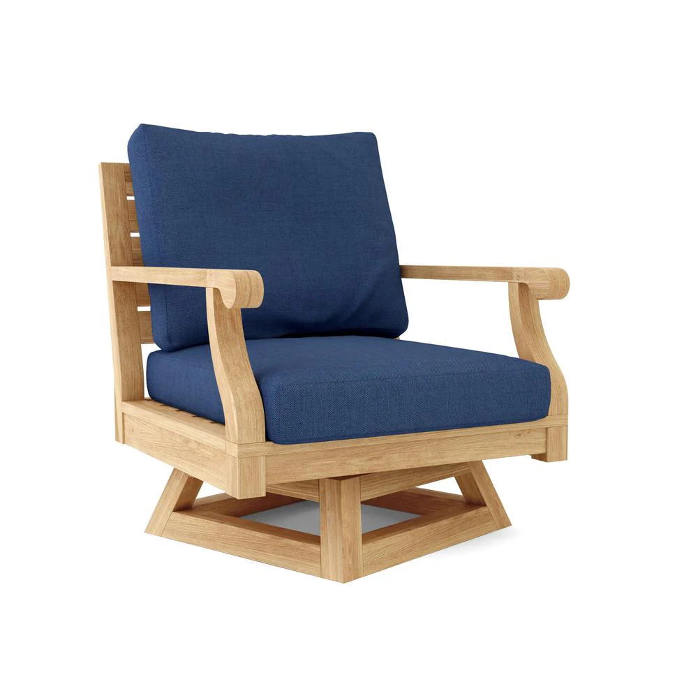 Riviera Swivel Armchair + Cushion By Anderson Teak - Image 4