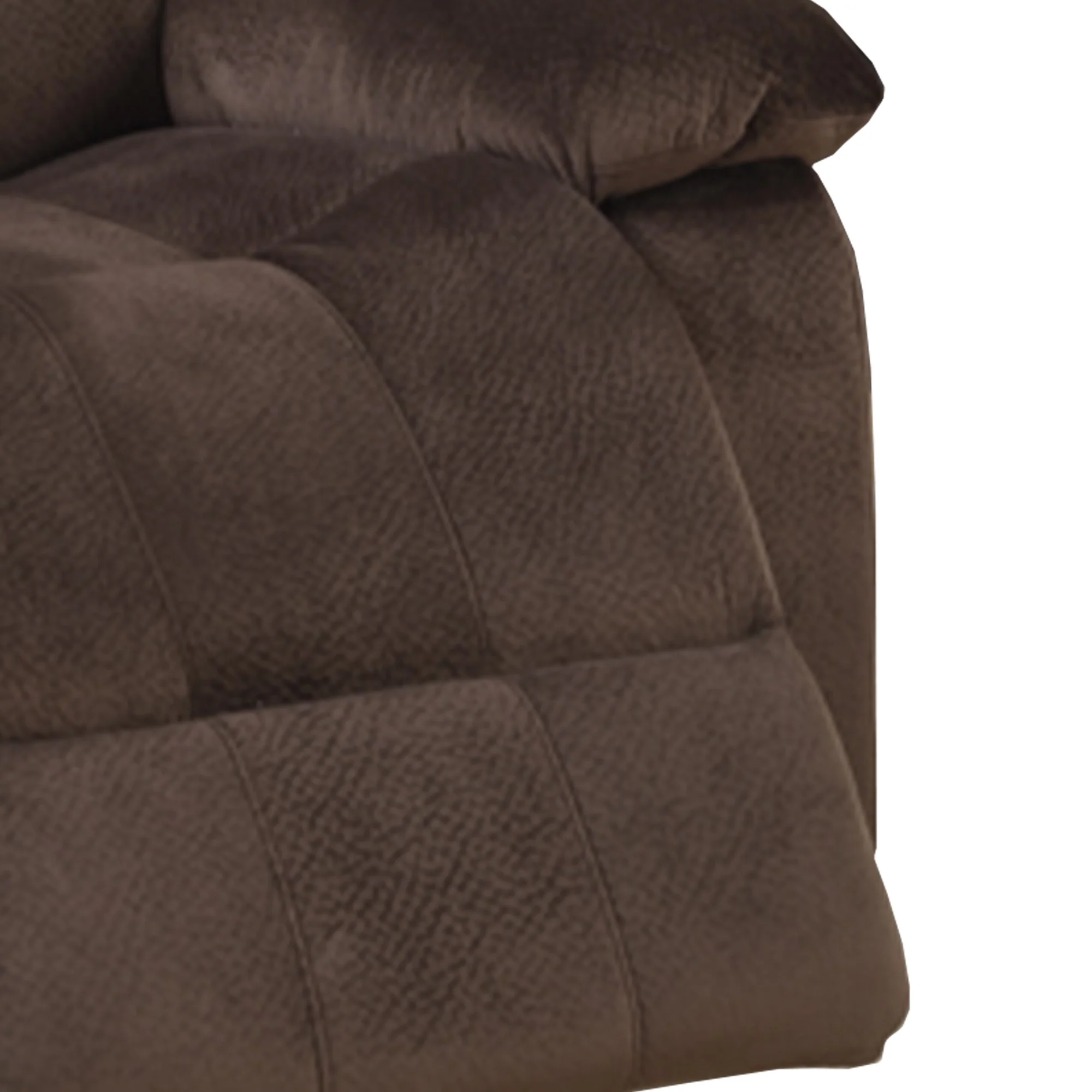 Rocker Recliner In Choco Brown Suede Fabric By Benzara - Image 2