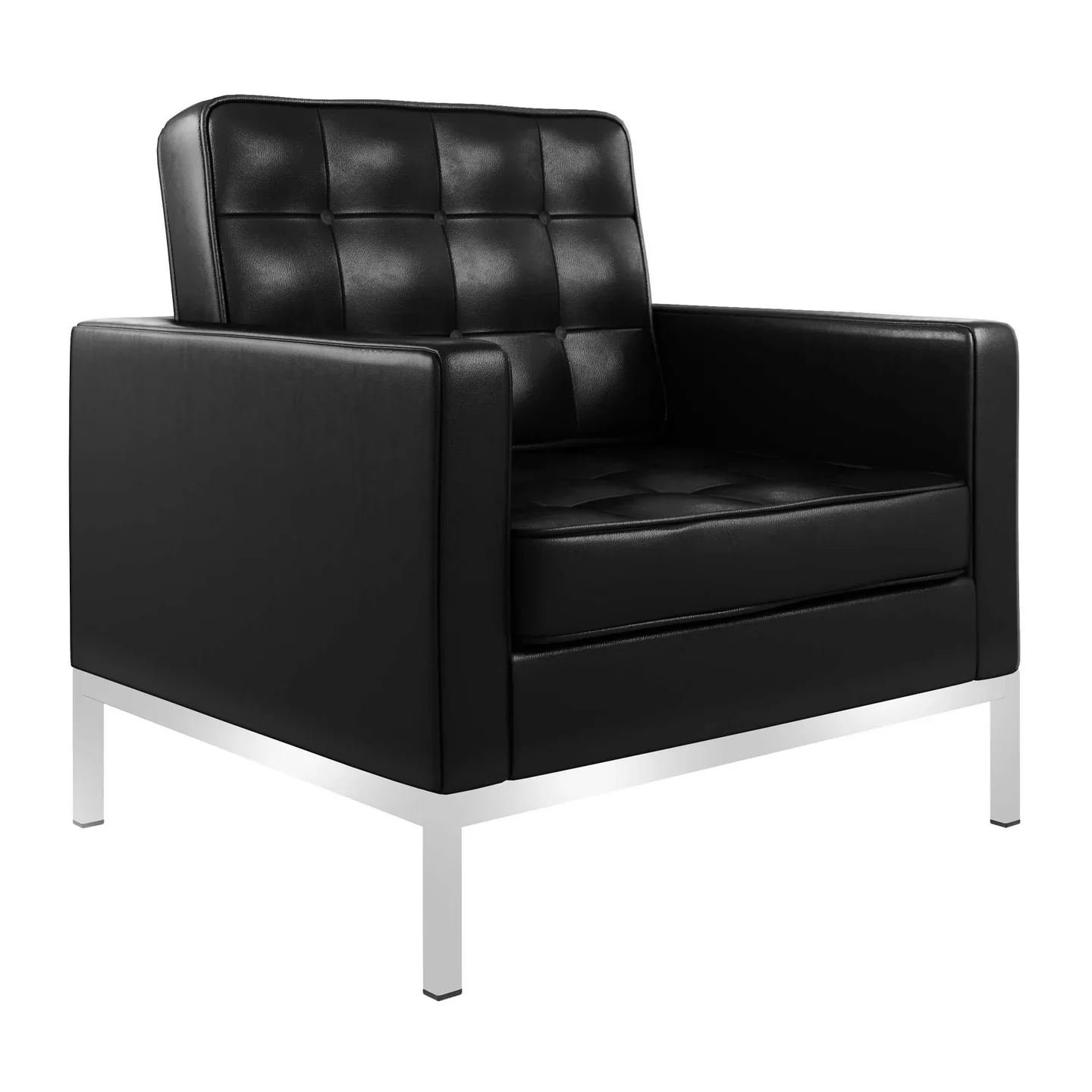 Rolina Armchair, Black Leather By World Modern Design - Image 5