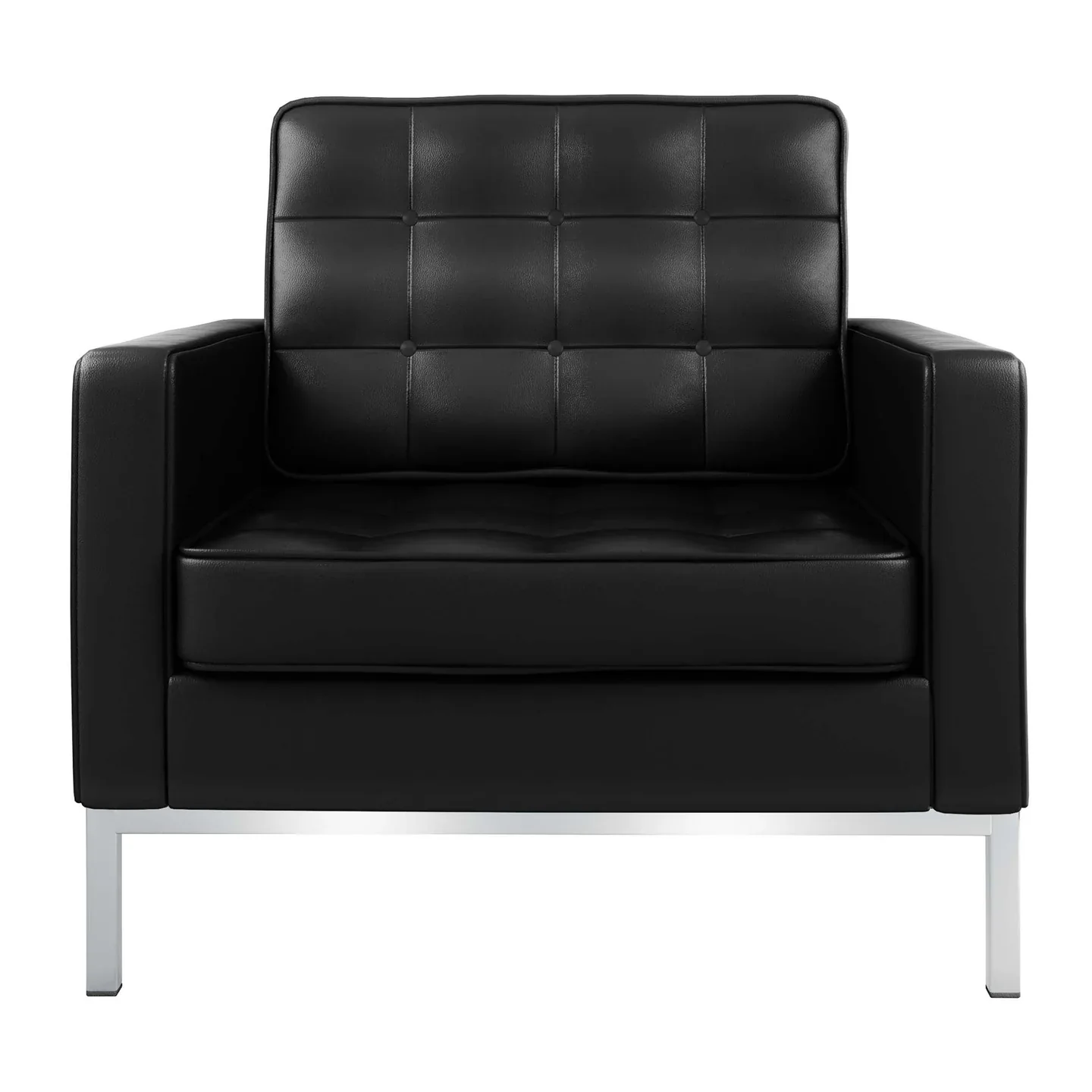 Rolina Armchair, Black Leather By World Modern Design - Image 6