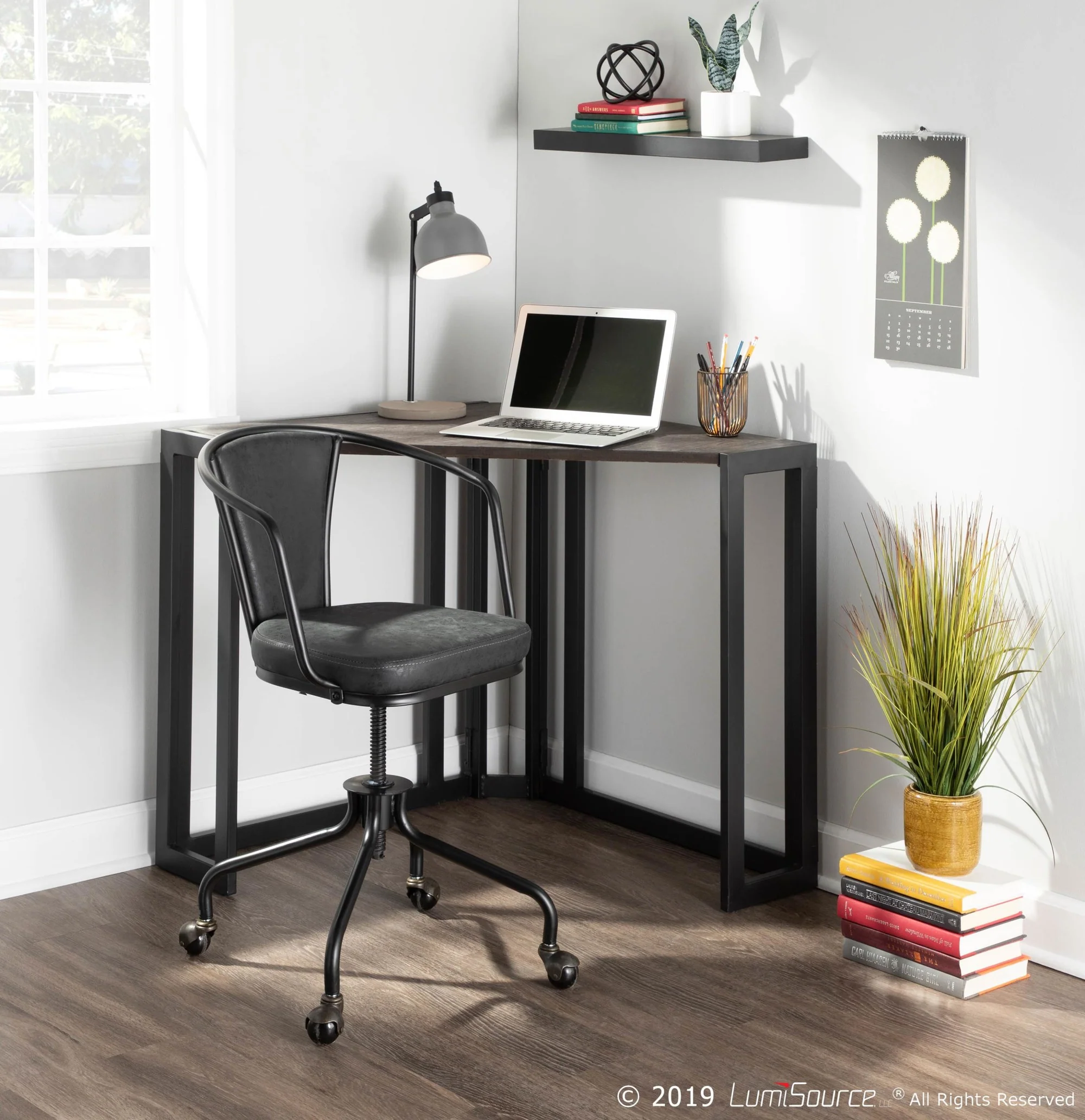 Roman Corner Desk By LumiSource - OFD-CROMAN BKES - Image 2