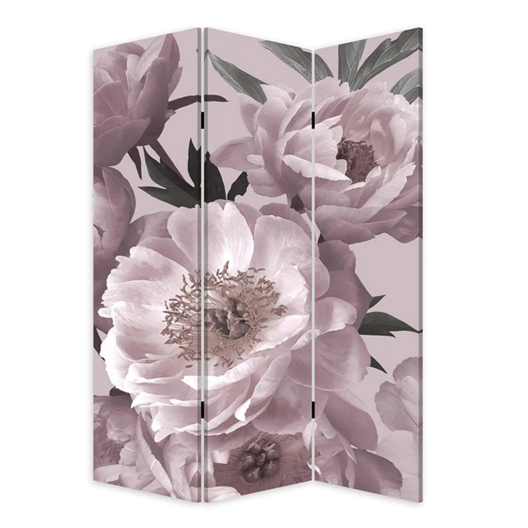 Romantic Floral Three Panel Room Divider Screen By Homeroots - Image 3
