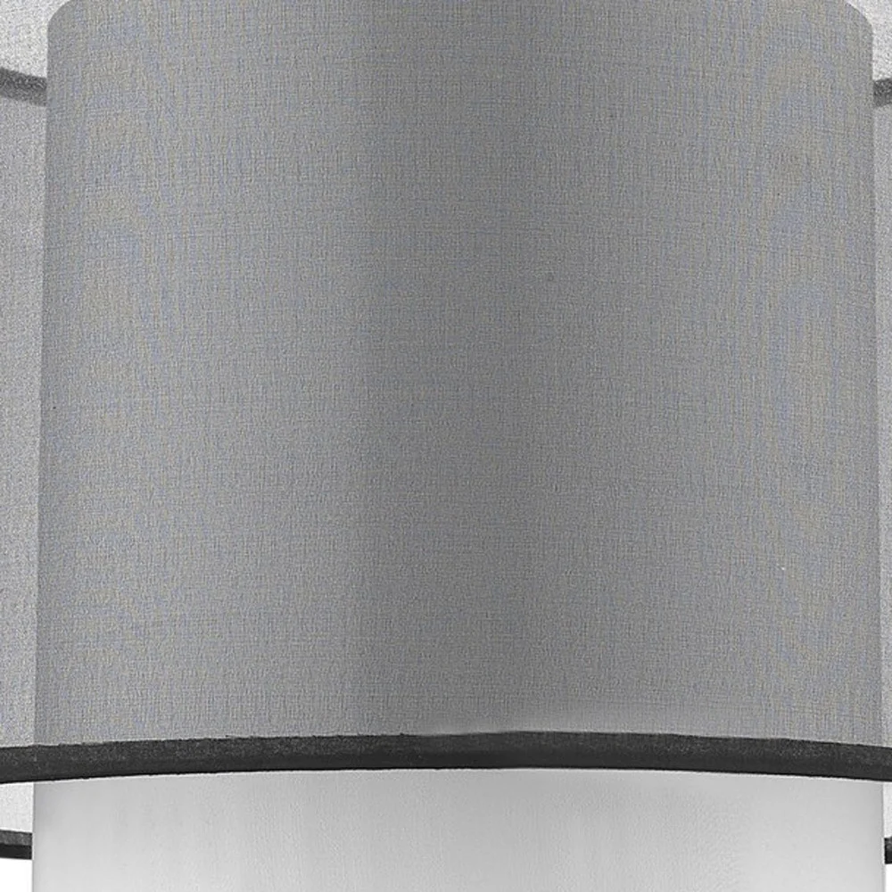 Roosevelt 1-Light Espresso And Brushed Nickel Table Lamp With Smoke Gray Shantung Two Tier Shade By Homeroots - Image 4