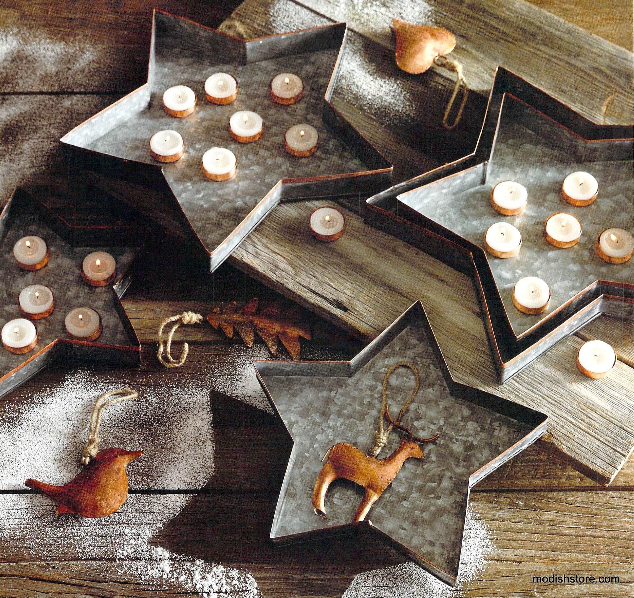Roost Galisteo Copper Edge Star Trays - Set Of 5 - Image 2