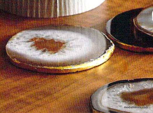 Roost Gilded-Edge Agate Coasters - Set Of 8 - Image 2