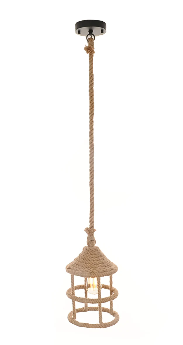 Rope Pendant Lamp By Homeroots - Image 2