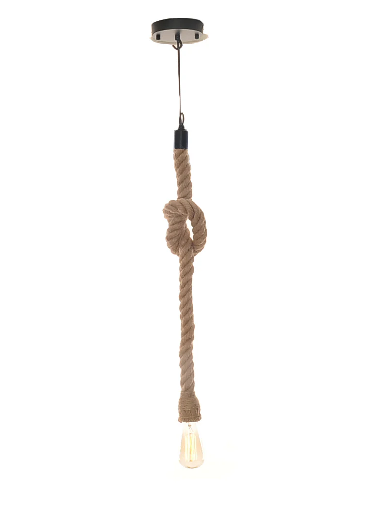 Rope Pendant Lamp Single Bulb By Homeroots - Image 2