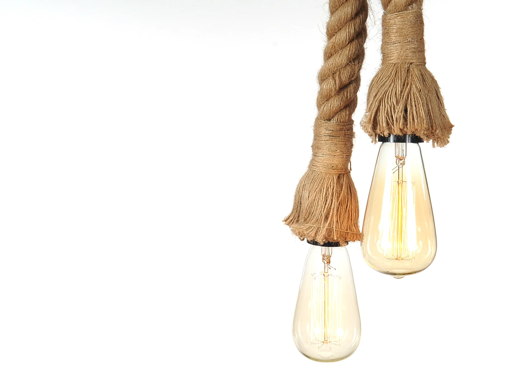 Rope Two Bulbs Pendant Lamp By Homeroots - Image 3