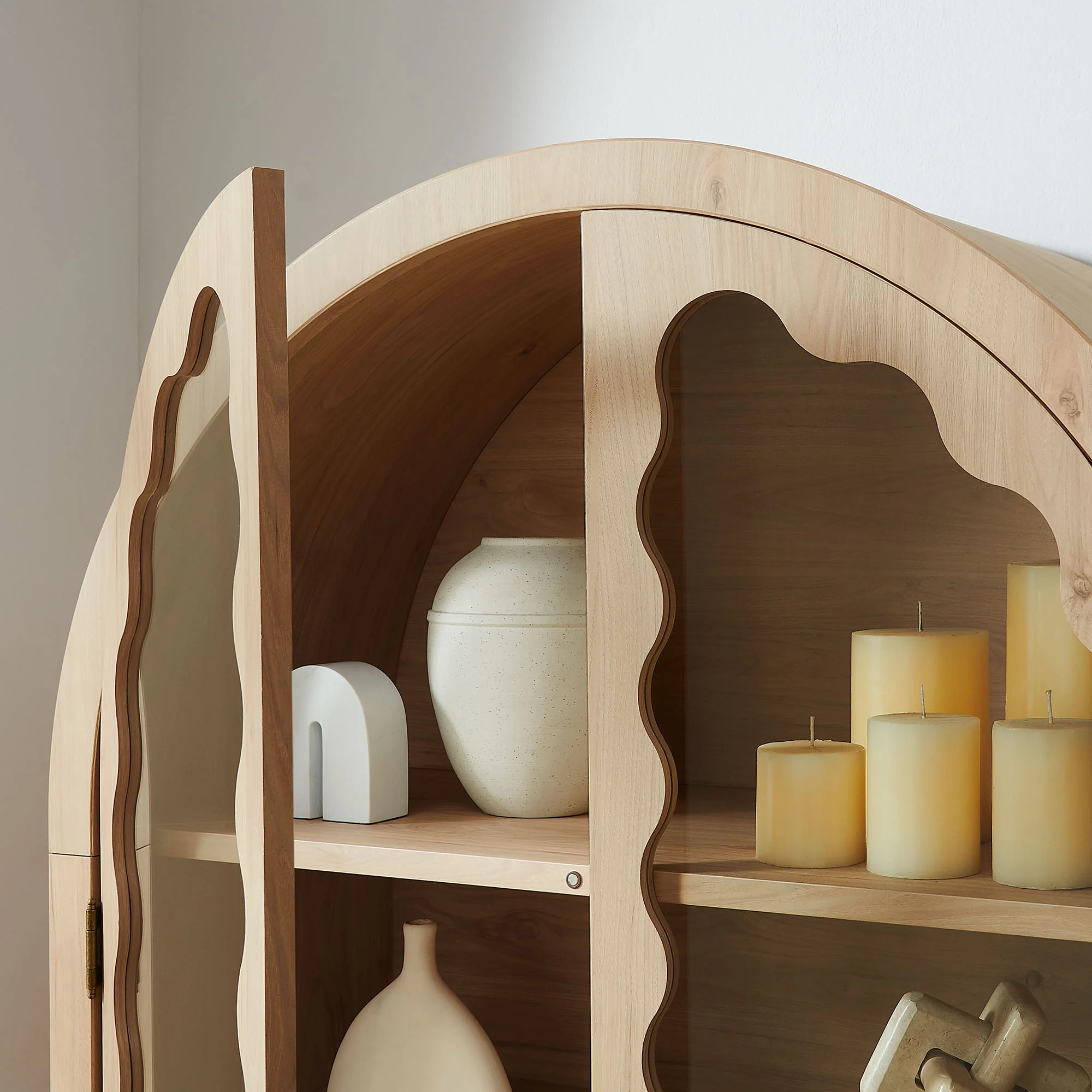 Rory 76 Inch Arched Kitchen Pantry Display Cabinet by Modway - Image 10