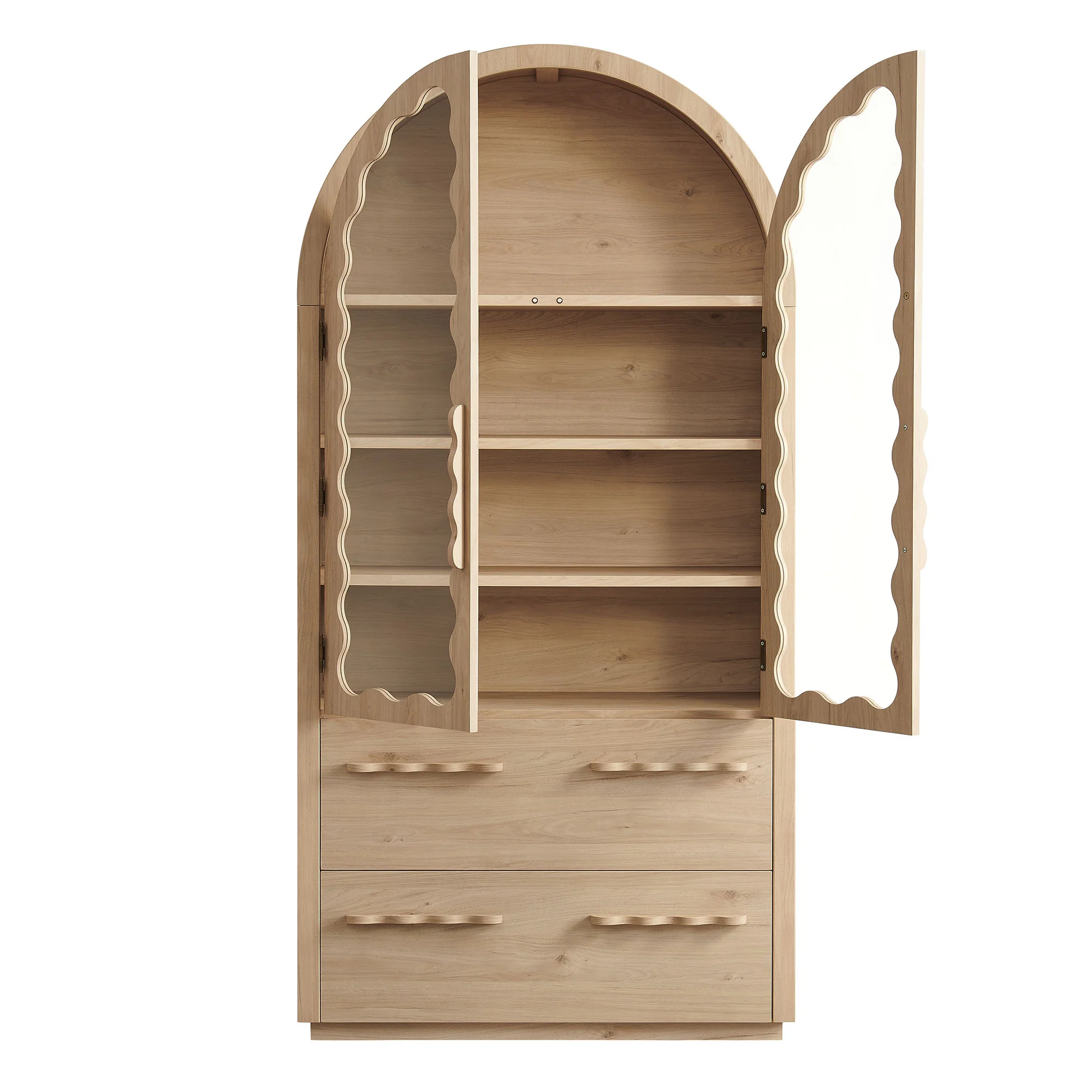 Rory 76 Inch Arched Kitchen Pantry Display Cabinet by Modway - Image 4