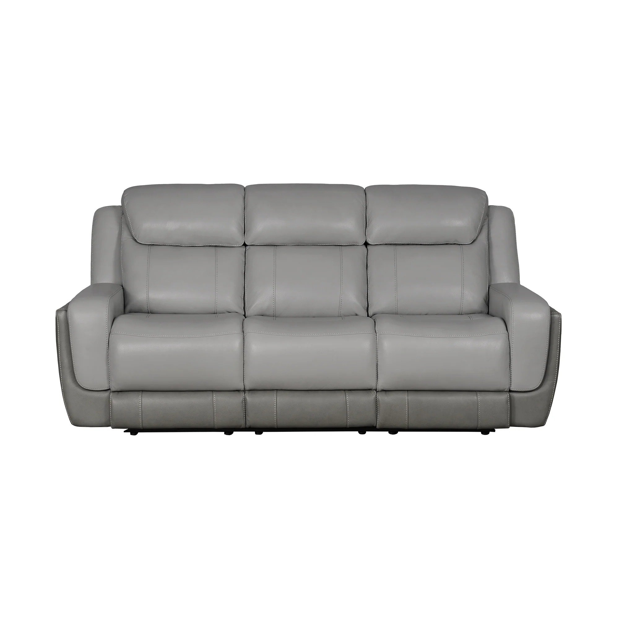 Rosalyn 87" Zero Gravity Power Reclining Sofa with Dropdown Console in Silver and Gray Leather By Armen Living - Image 2