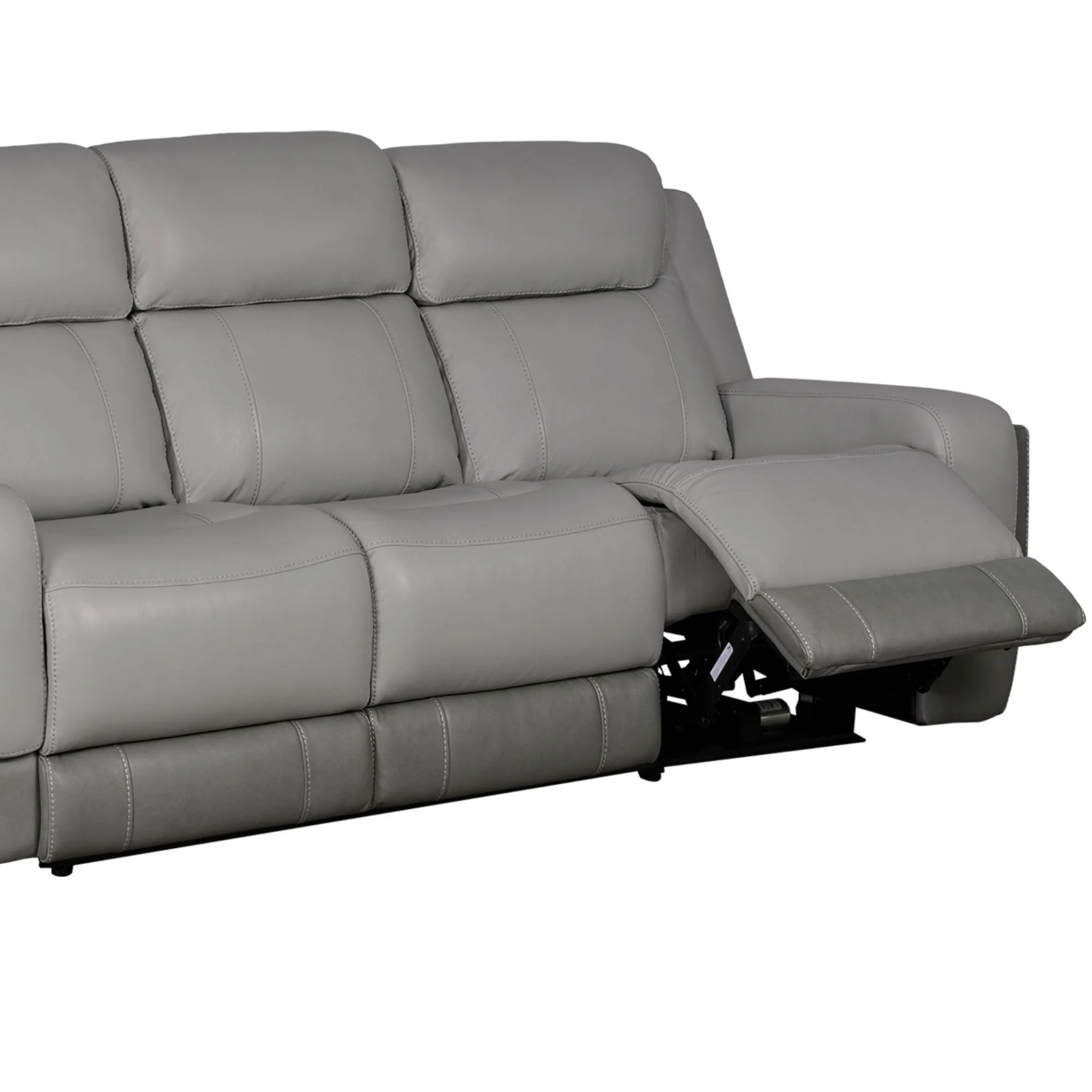 Rosalyn 87" Zero Gravity Power Reclining Sofa with Dropdown Console in Silver and Gray Leather By Armen Living - Image 4