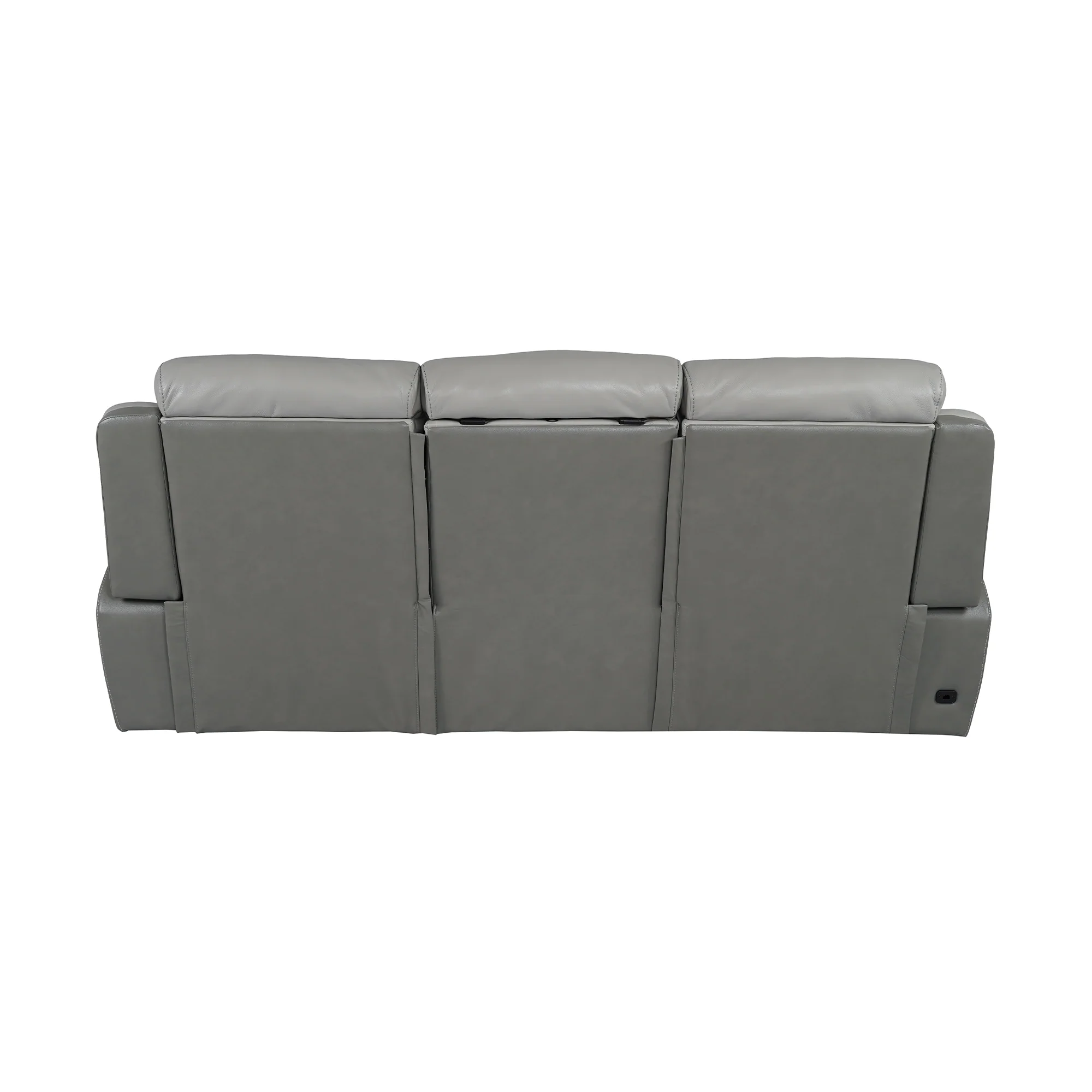 Rosalyn 87" Zero Gravity Power Reclining Sofa with Dropdown Console in Silver and Gray Leather By Armen Living - Image 7