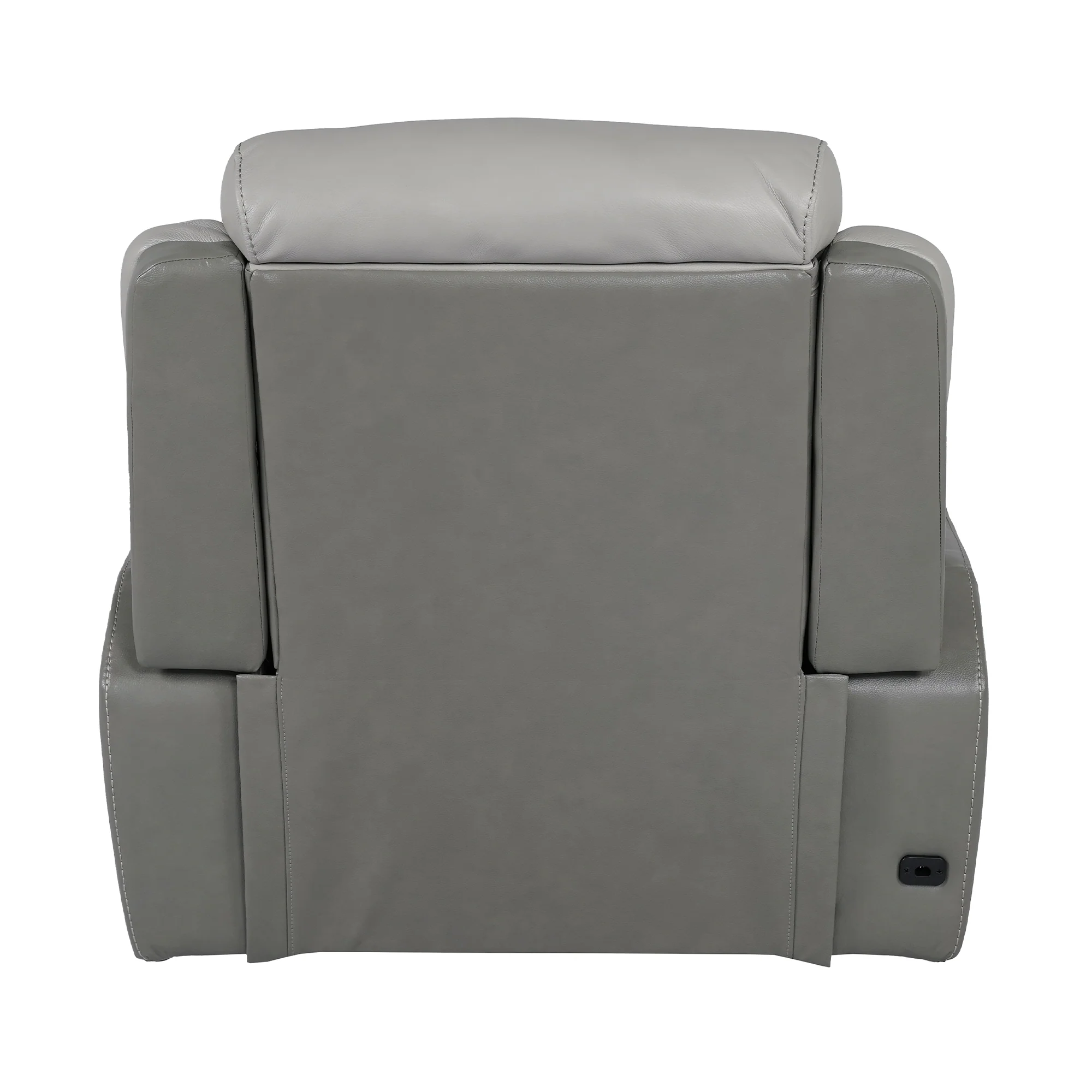 Rosalyn Zero Gravity Power Recliner in Silver and Gray Leather with Power Headrest By Armen Living - Image 8