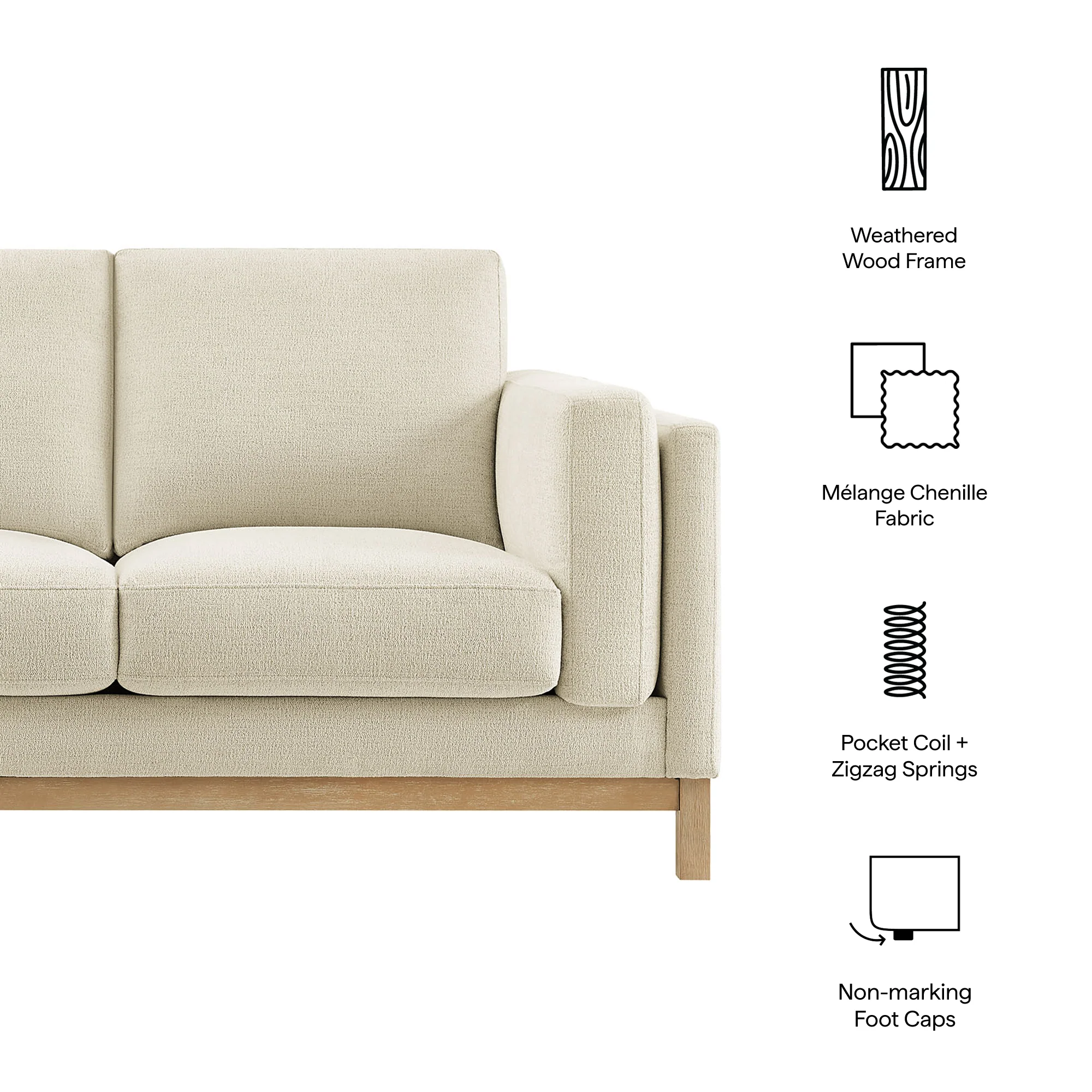 Roscoe 63 inch Fabric Loveseat by Modway - Image 10