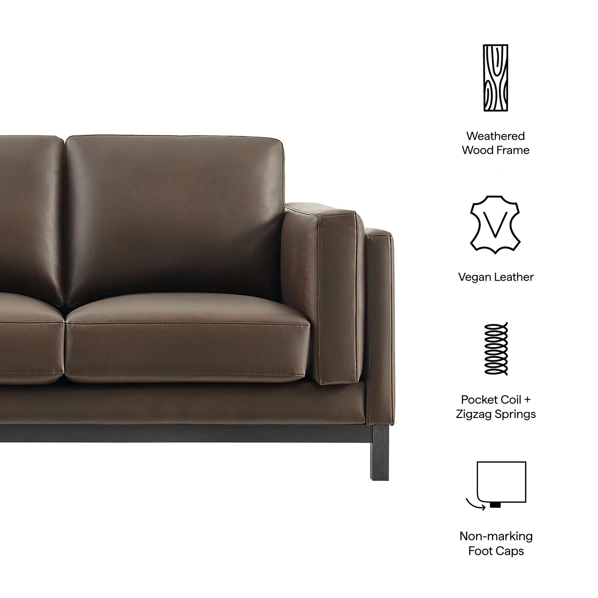Roscoe 63 inch Vegan Leather Loveseat by Modway - Image 10