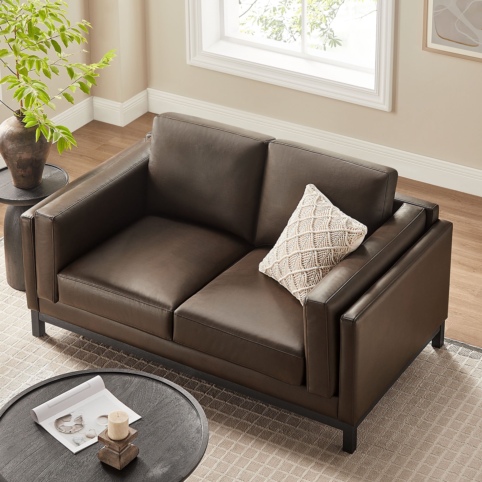 Roscoe 63 inch Vegan Leather Loveseat by Modway - Image 8