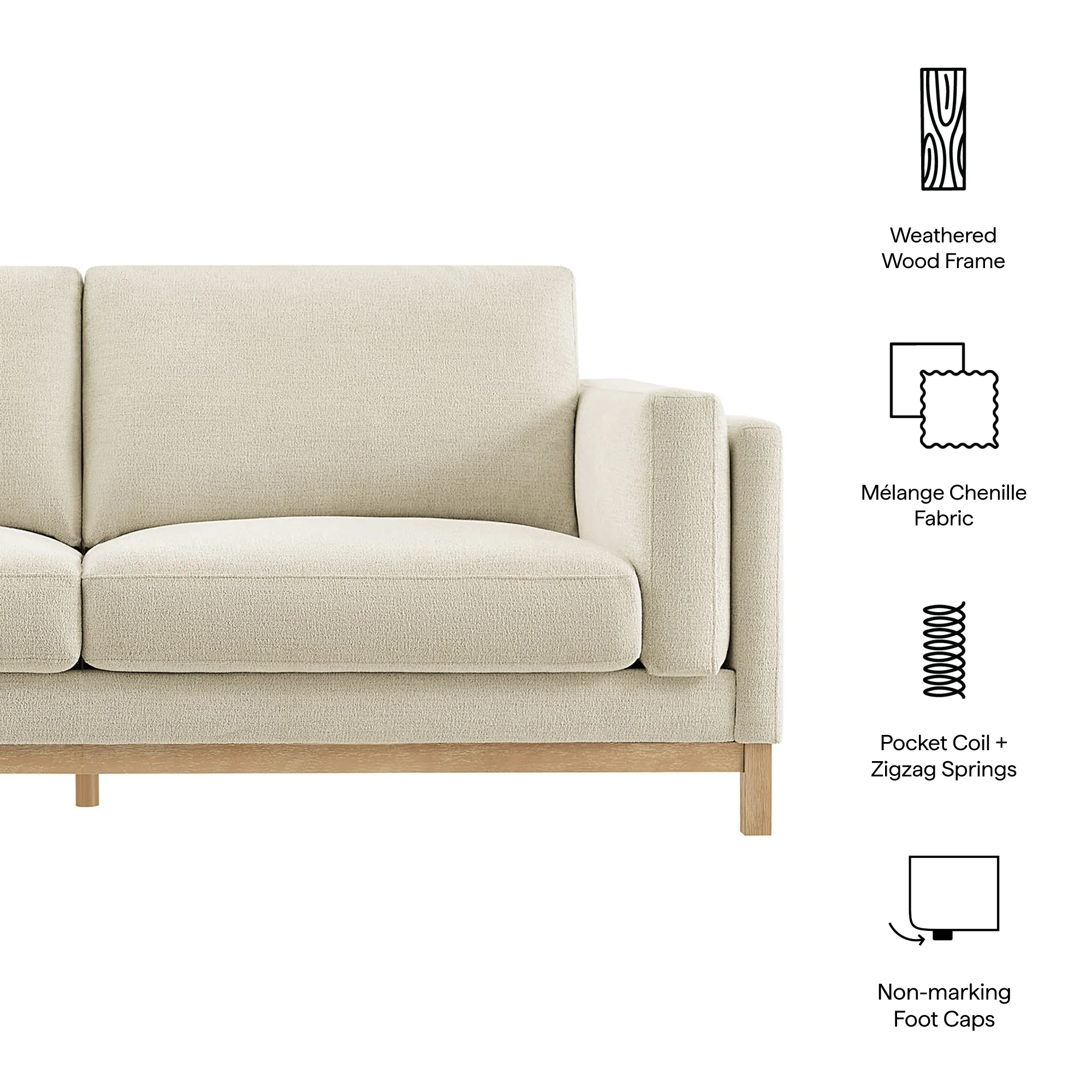 Roscoe 81 inch Fabric Sofa by Modway - Image 10