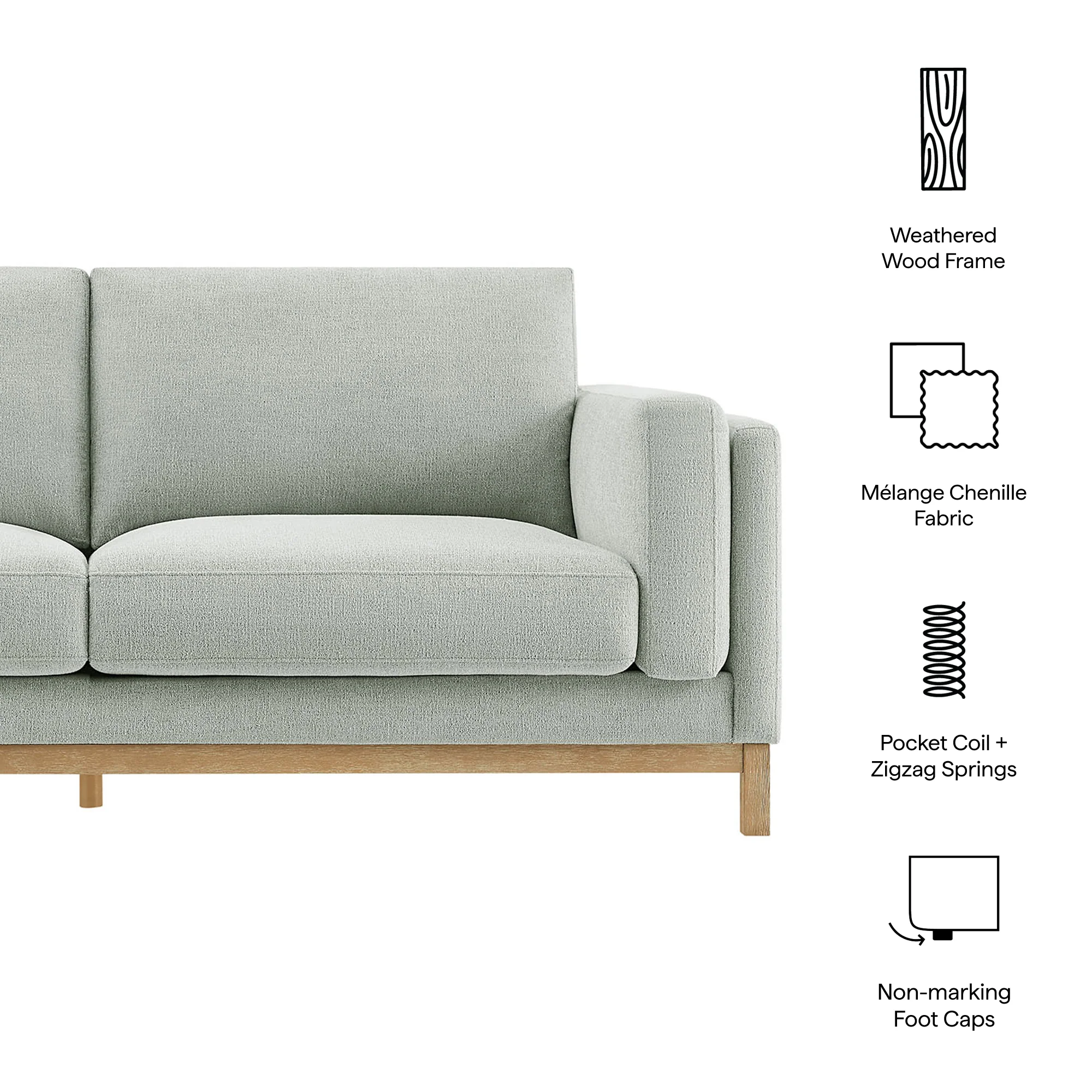 Roscoe 81 inch Fabric Sofa by Modway - Image 20