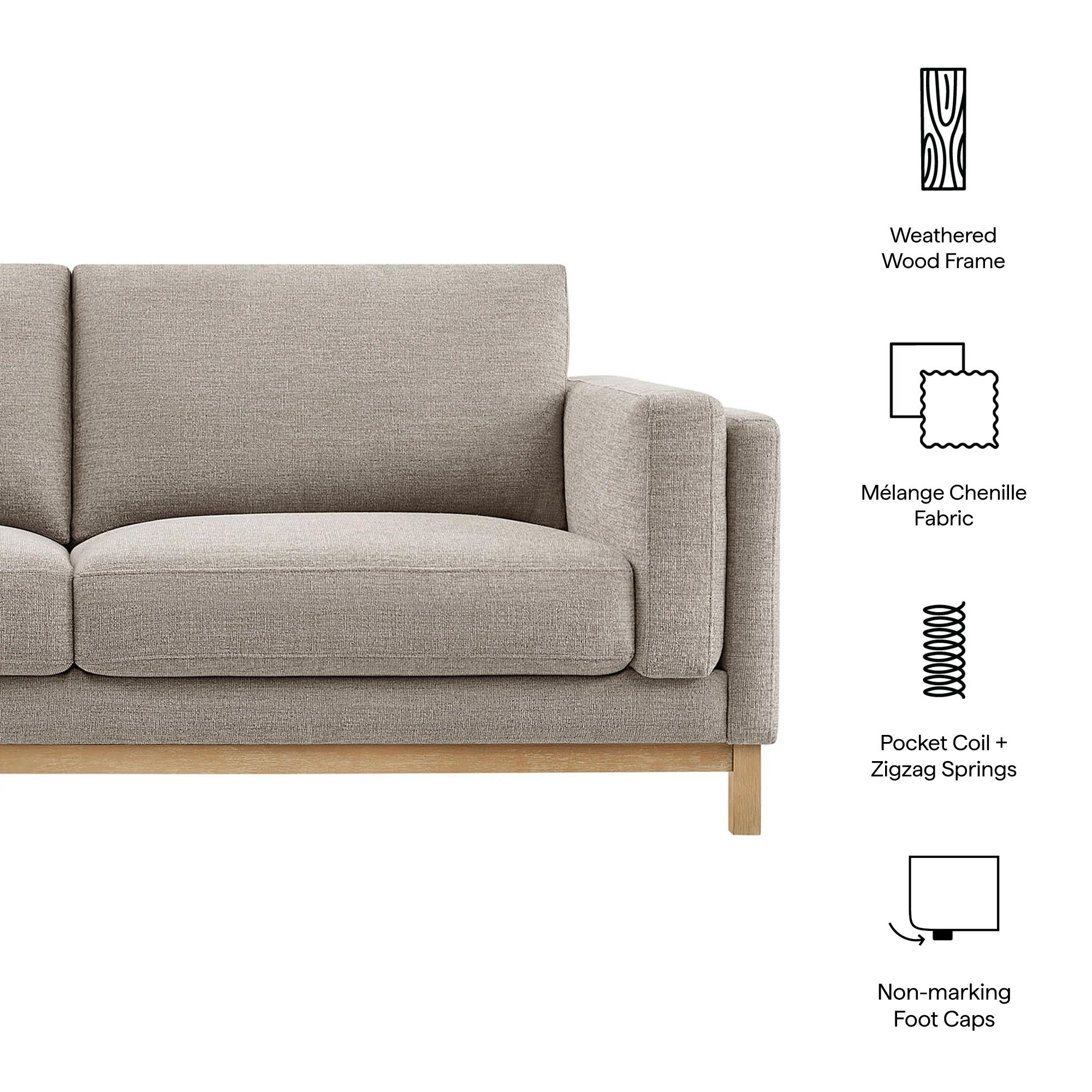 Roscoe 81 inch Fabric Sofa by Modway - Image 30