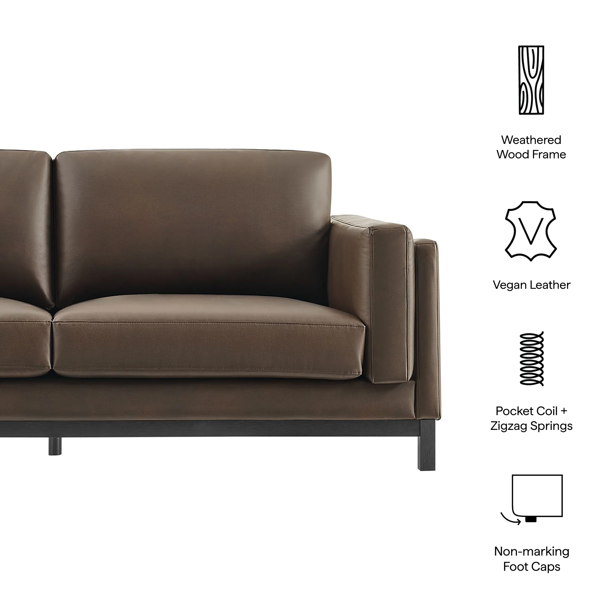 Roscoe 81 inch Vegan Leather Sofa by Modway - Image 10