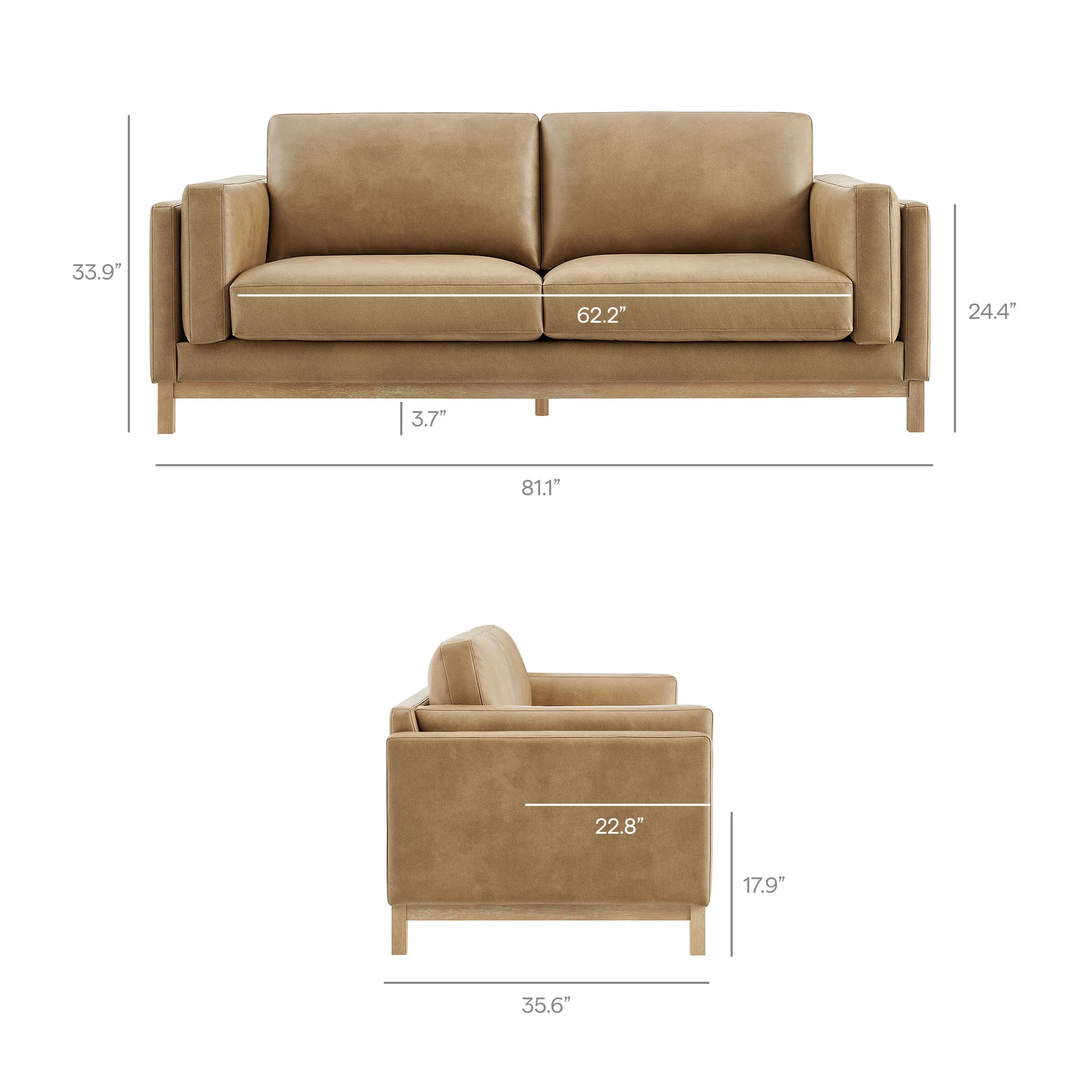 Roscoe 81 inch Vegan Leather Sofa by Modway - Image 19