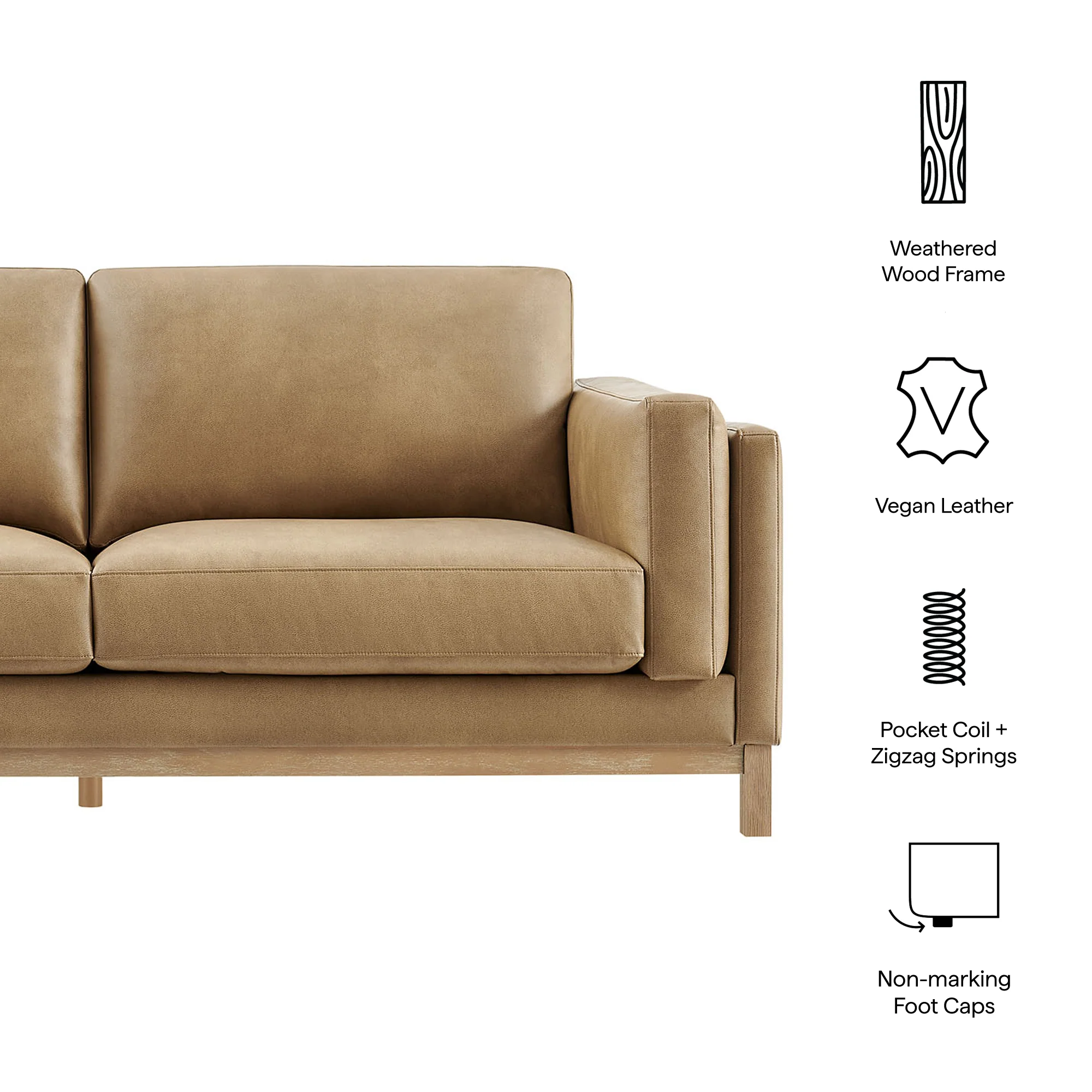Roscoe 81 inch Vegan Leather Sofa by Modway - Image 20