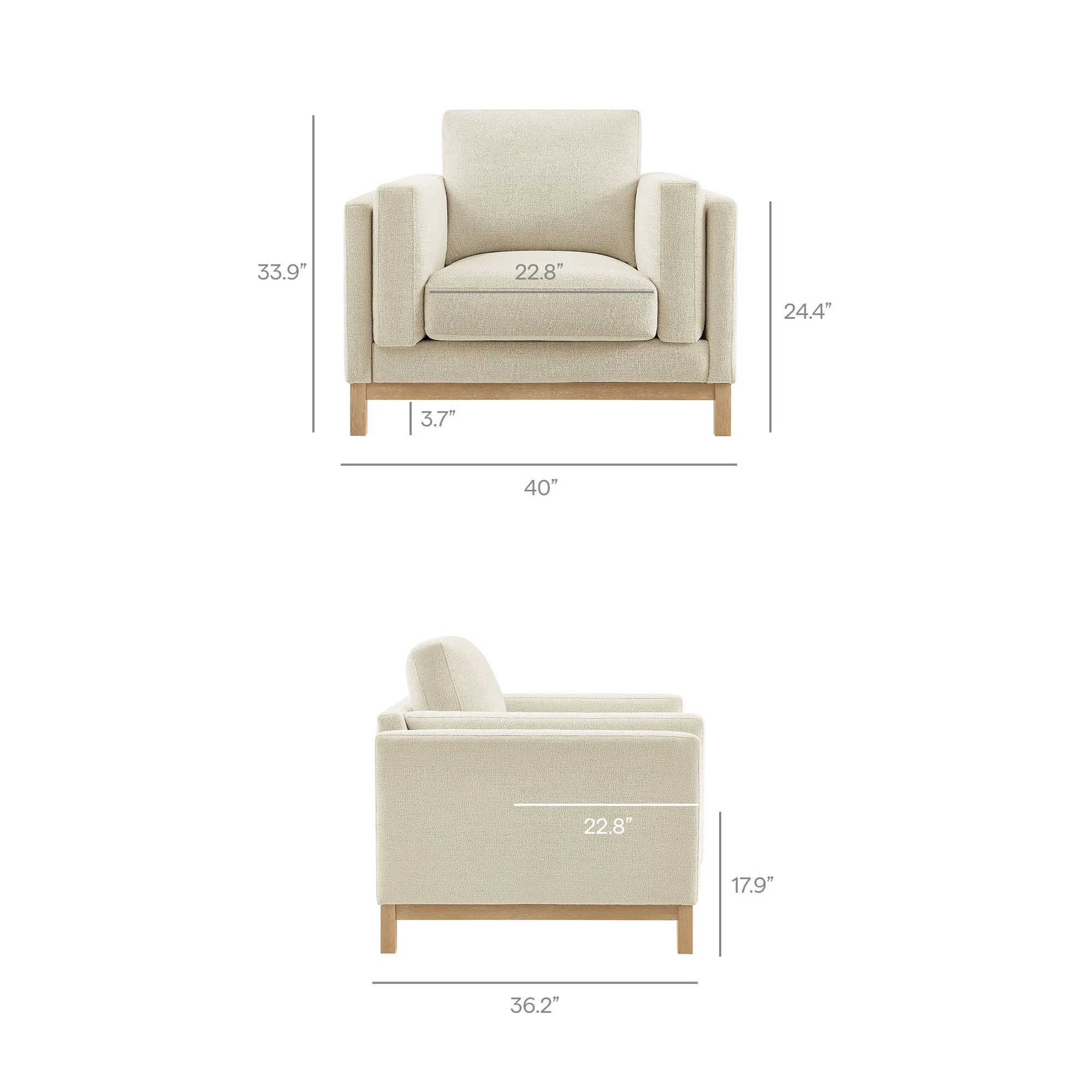Roscoe Fabric Armchair by Modway - Image 9
