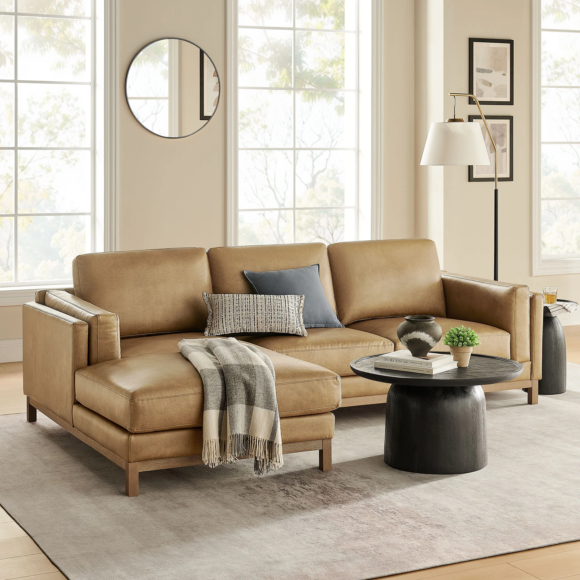 Roscoe Left-Facing Vegan Leather Sectional Sofa with Chaise by Modway - Image 11