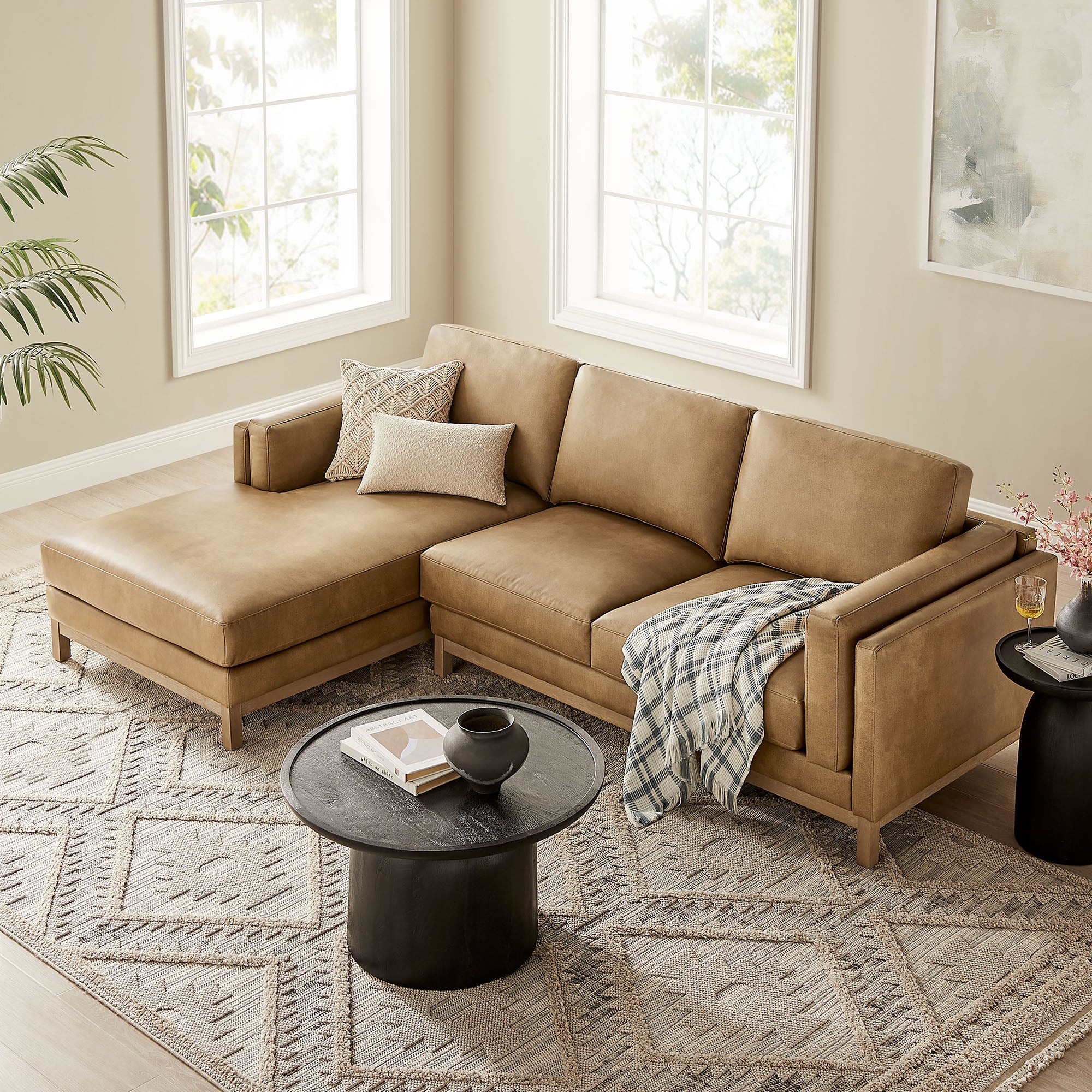 Roscoe Left-Facing Vegan Leather Sectional Sofa with Chaise by Modway - Image 12