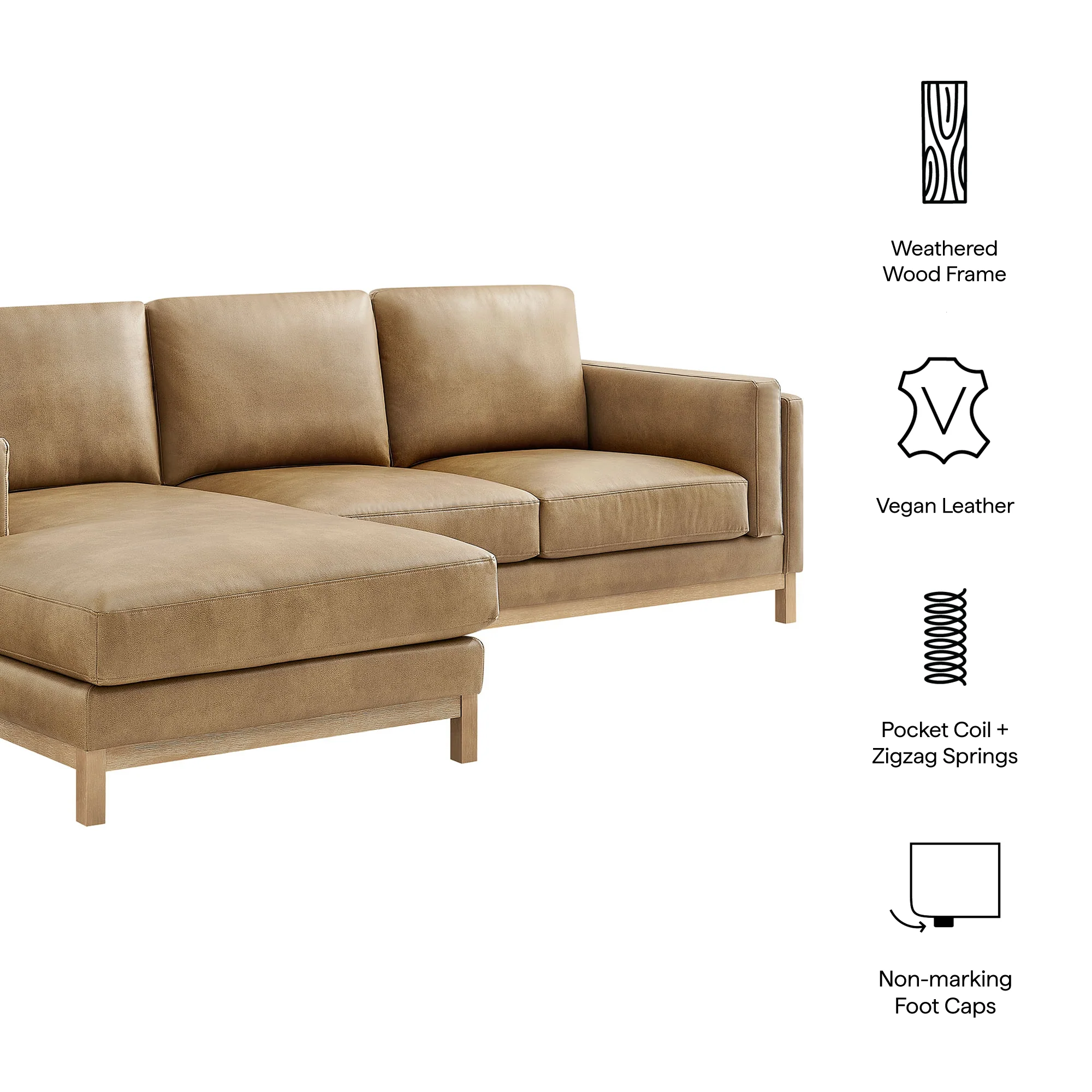 Roscoe Left-Facing Vegan Leather Sectional Sofa with Chaise by Modway - Image 14