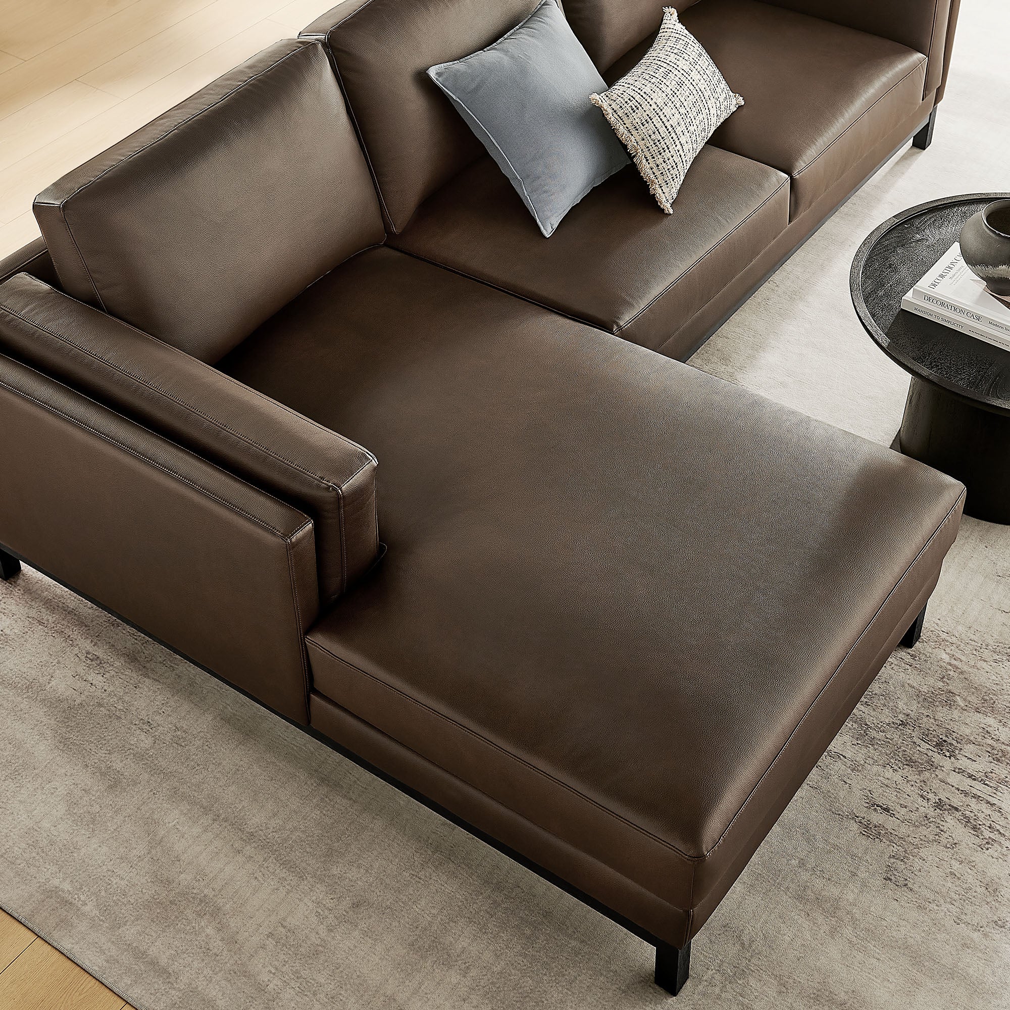 Roscoe Left-Facing Vegan Leather Sectional Sofa with Chaise by Modway - Image 4