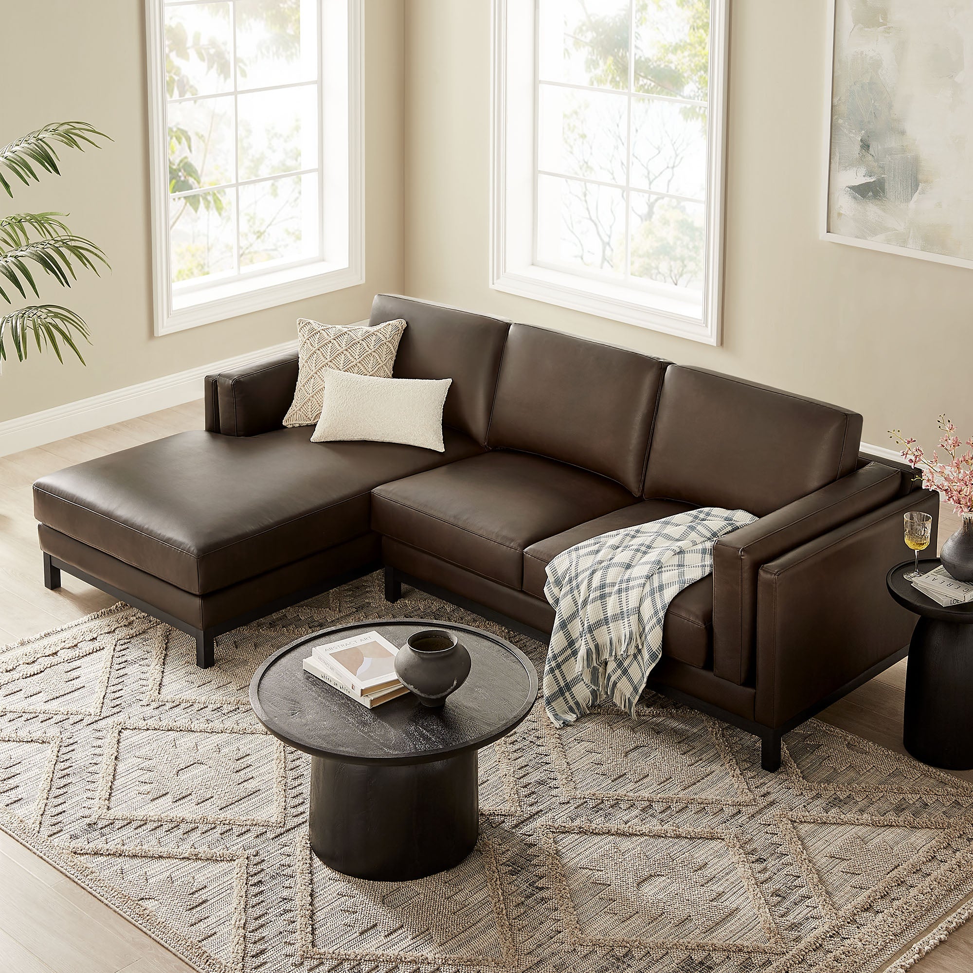 Roscoe Left-Facing Vegan Leather Sectional Sofa with Chaise by Modway - Image 5