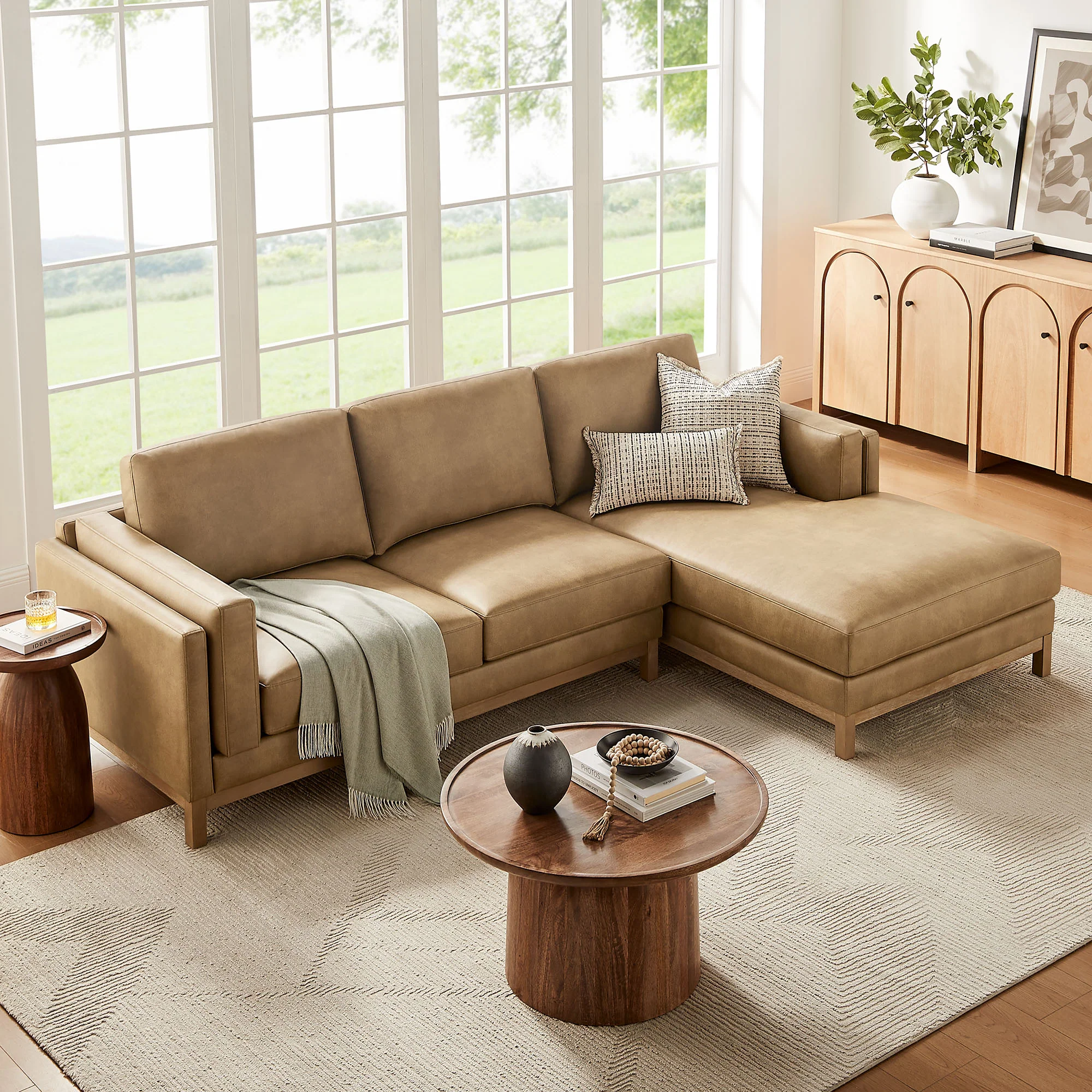 Roscoe Right-Facing Vegan Leather Sectional Sofa with Chaise by Modway - Image 12