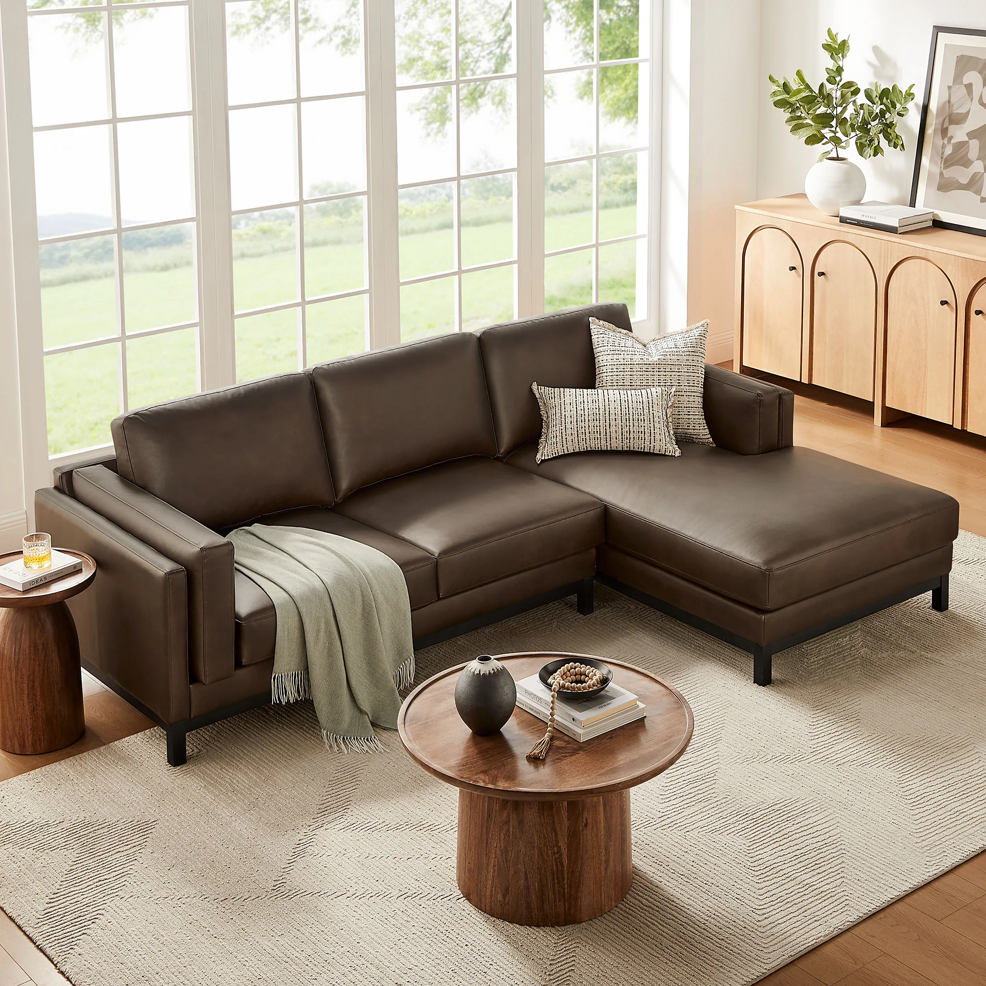 Roscoe Right-Facing Vegan Leather Sectional Sofa with Chaise by Modway - Image 5