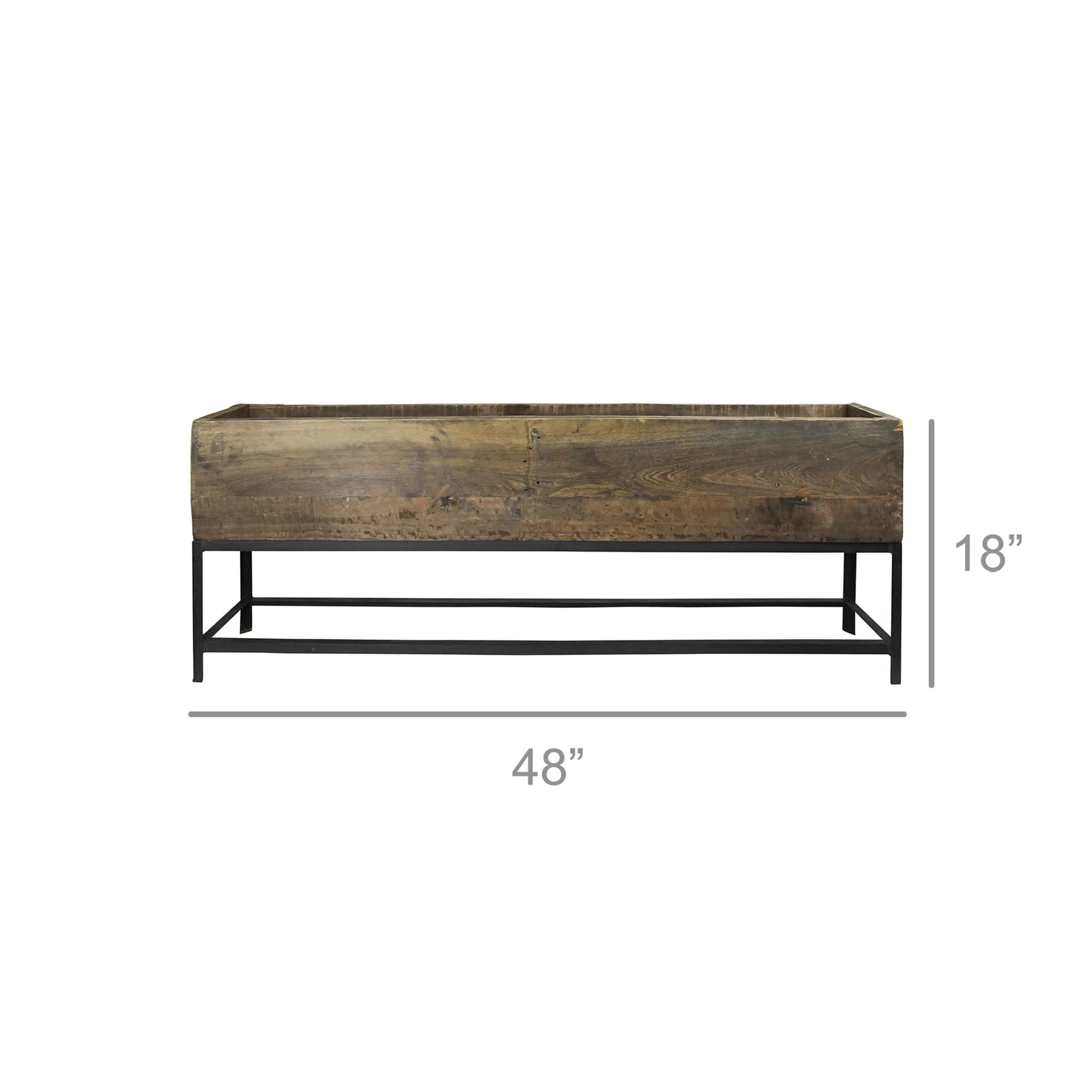 Roscoe Trough, Wood & Iron By HomArt - Image 3