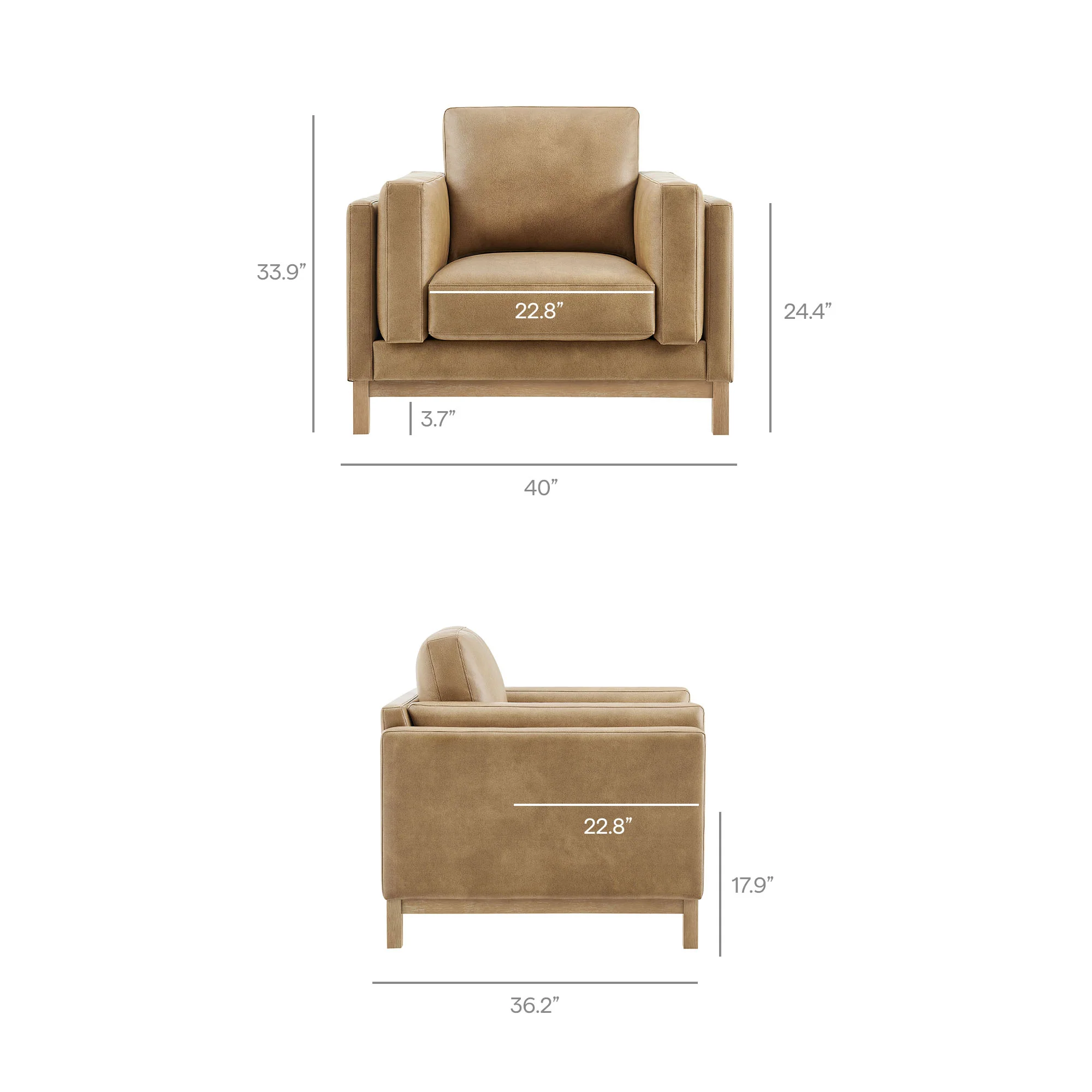Roscoe Vegan Leather Armchair by Modway - Image 19