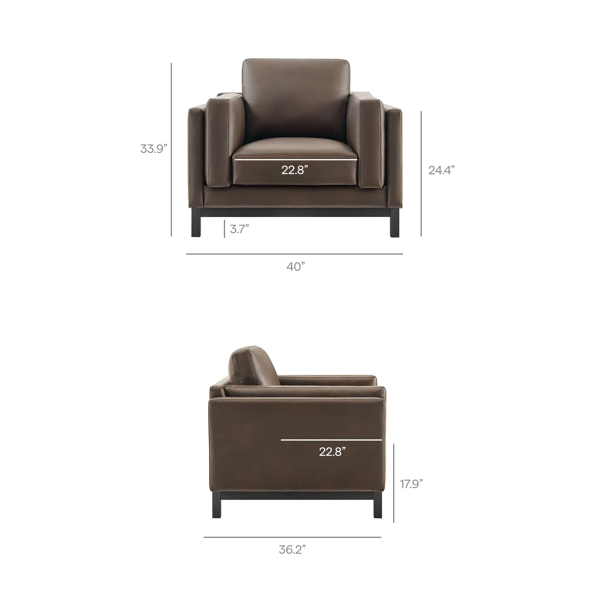 Roscoe Vegan Leather Armchair by Modway - Image 9
