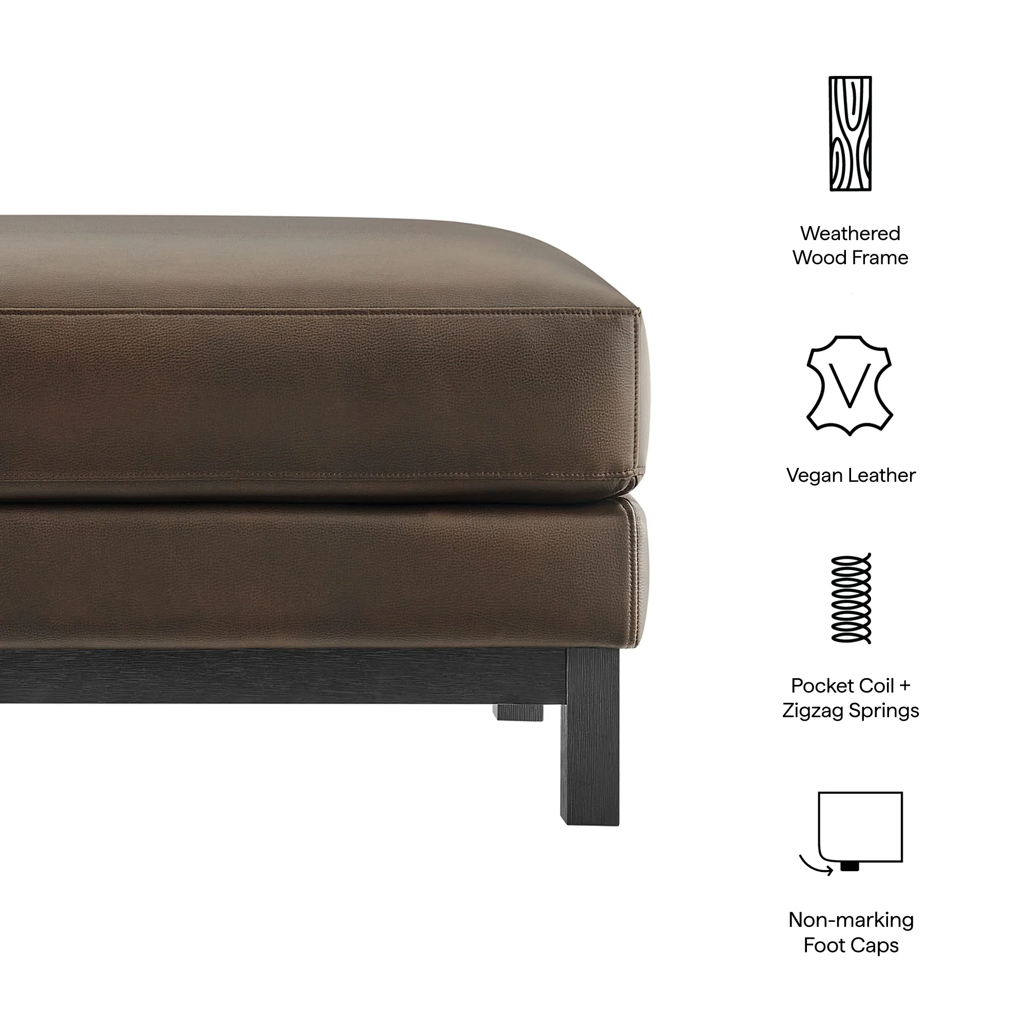 Roscoe Vegan Leather Ottoman by Modway - Image 10