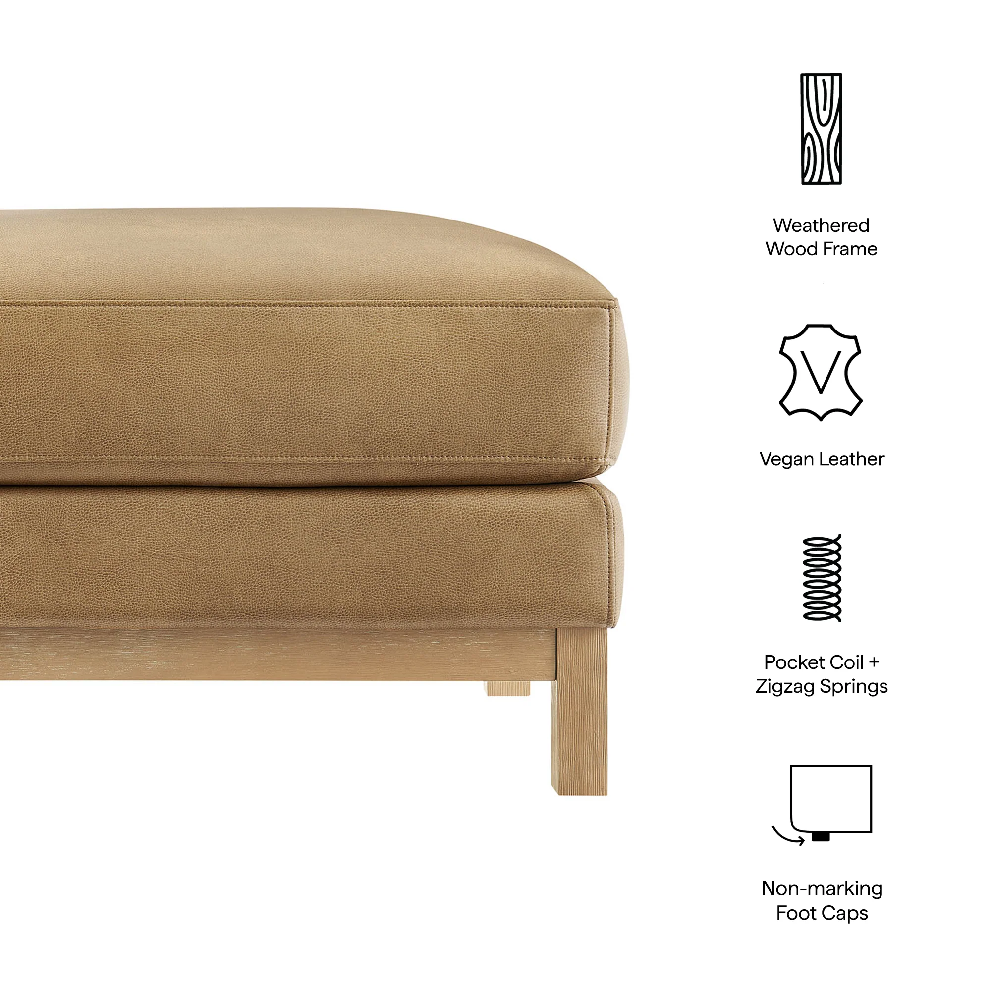 Roscoe Vegan Leather Ottoman by Modway - Image 20