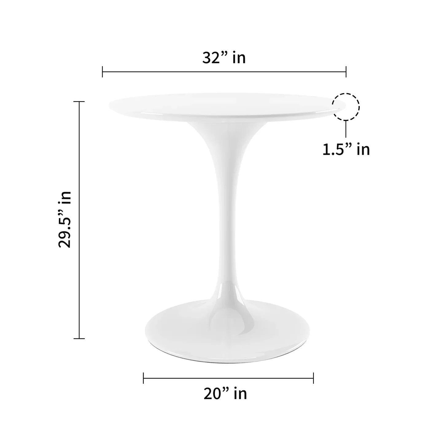 Rose 32" Round Fiberglass Dining Table By World Modern Design - Image 3
