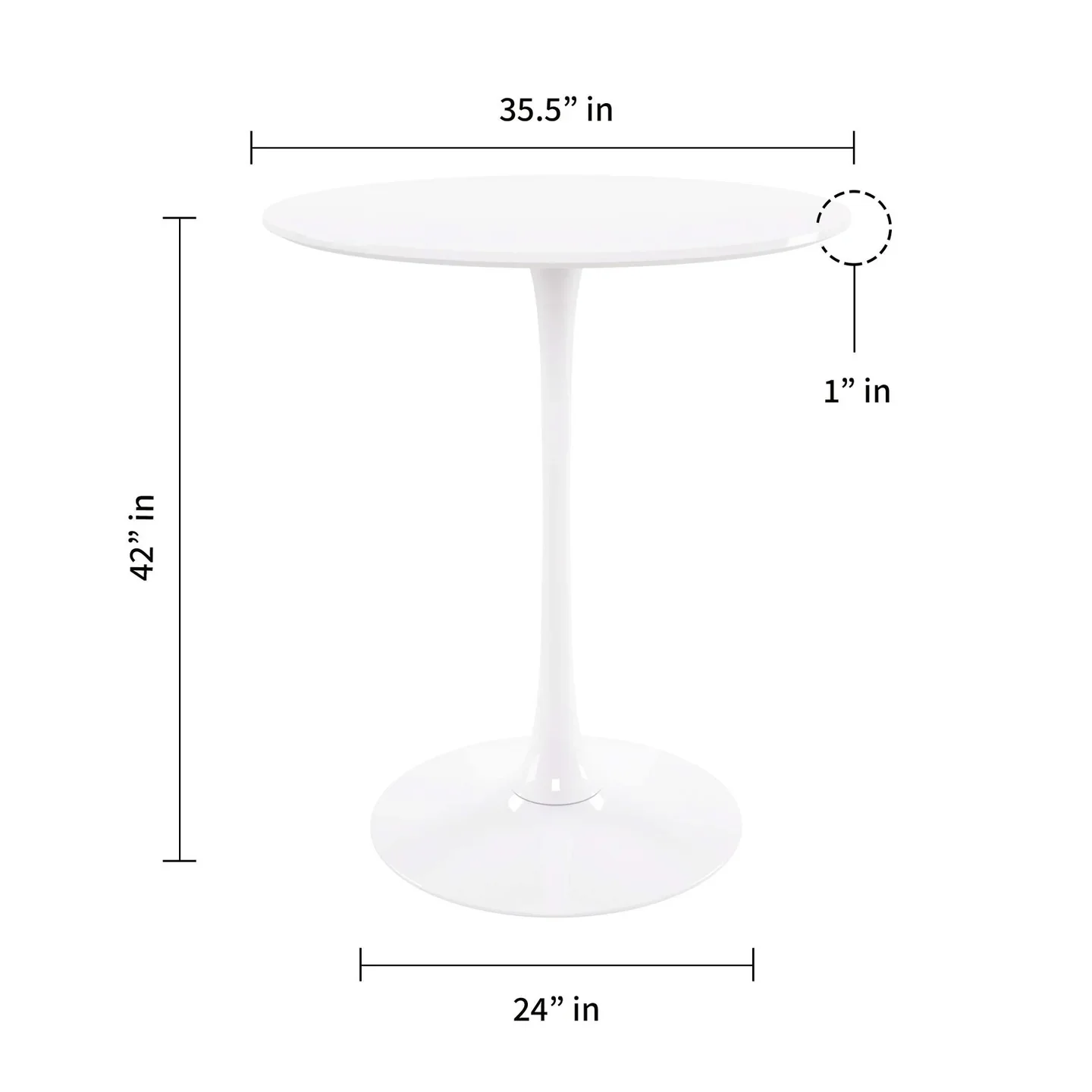 Rose 35.5" Round Wood Top Bar Table By World Modern Design - Image 2