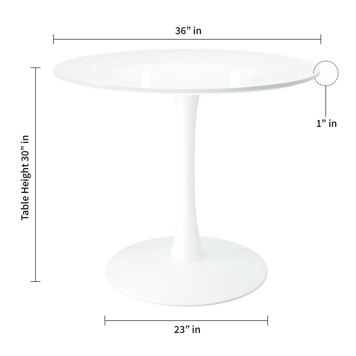 Rose 36" Wood Top Dining Table By World Modern Design - Image 2